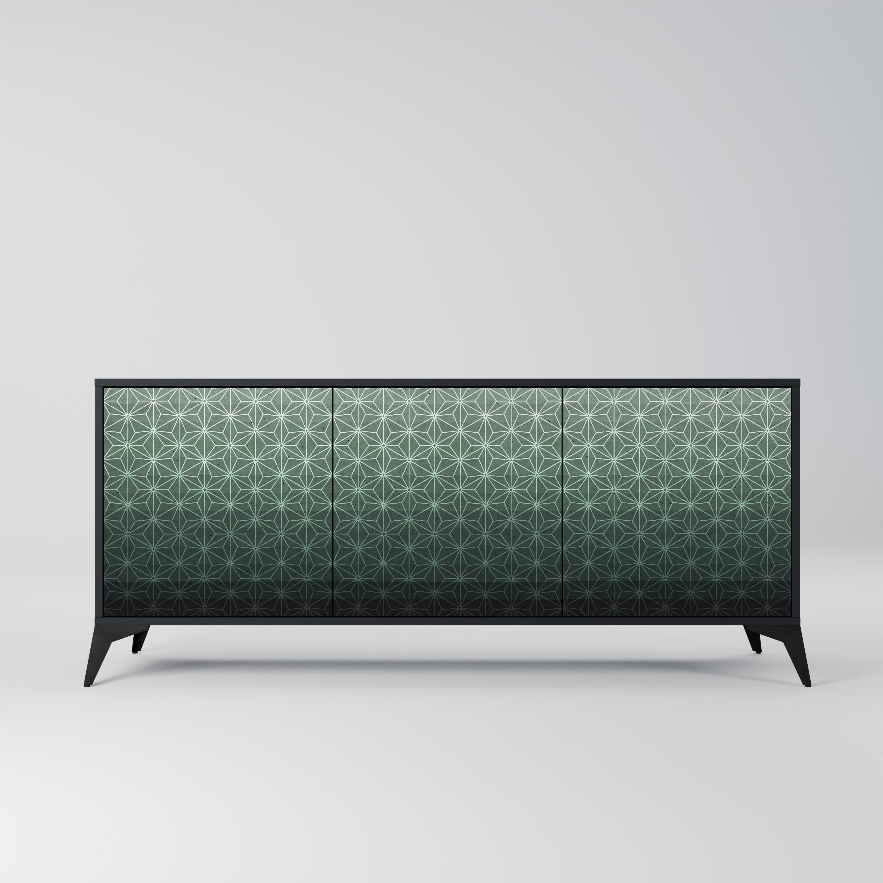 ORNAMENTAL GLIMMER 3-türiges Sideboard in Schwarz