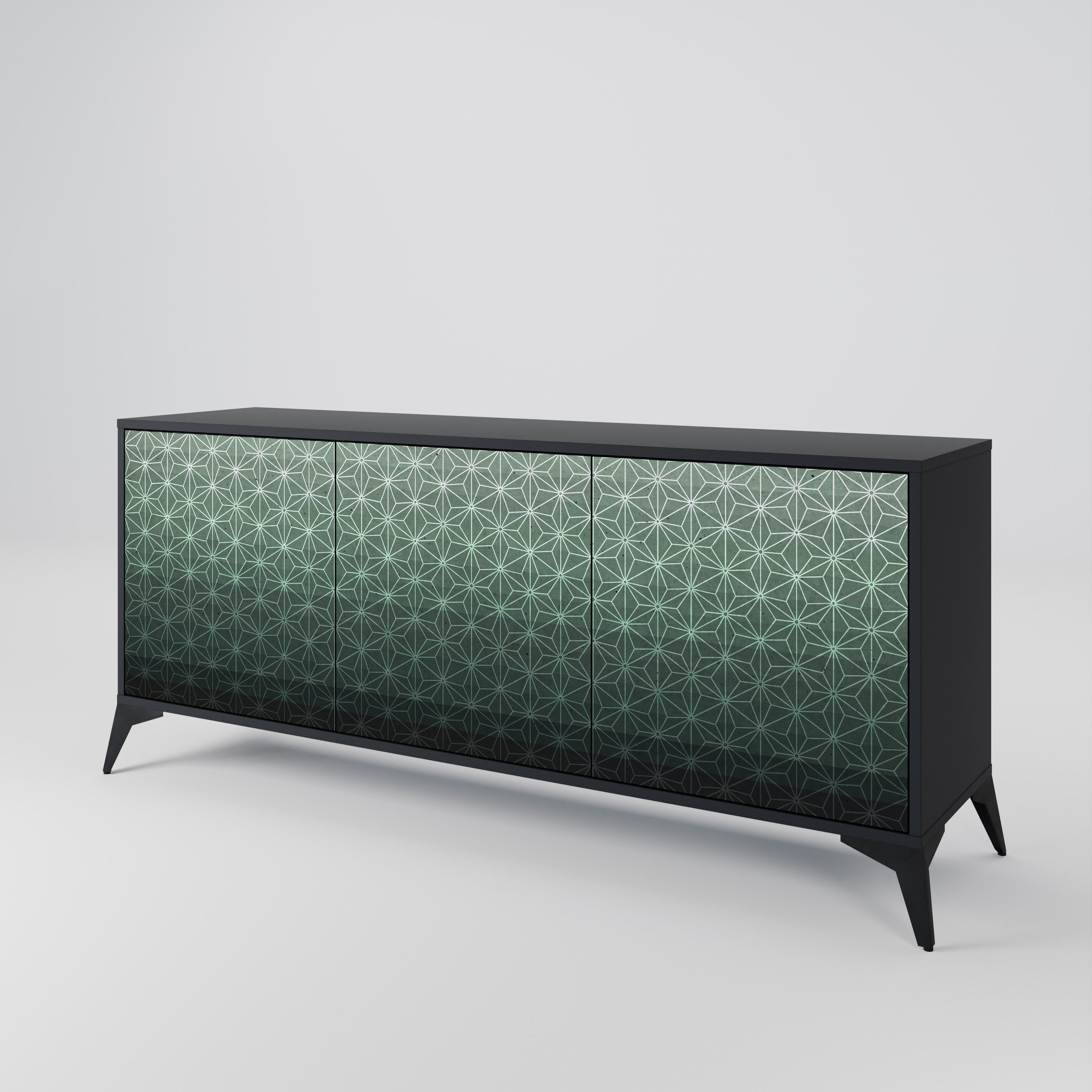 ORNAMENTAL GLIMMER 3-türiges Sideboard in Schwarz