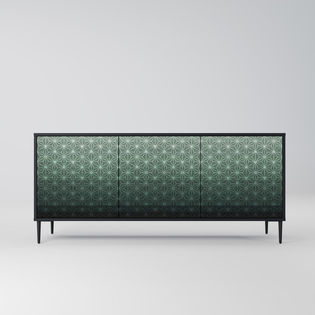 ORNAMENTAL GLIMMER 3-türiges Sideboard in Schwarz