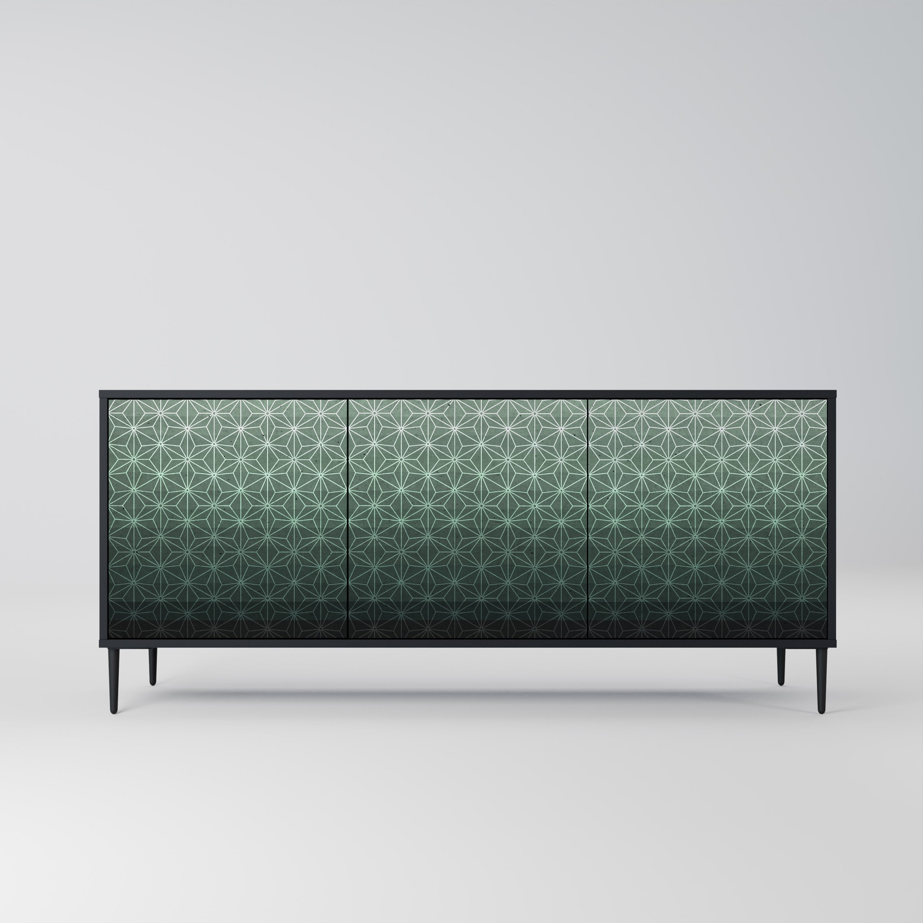 ORNAMENTAL GLIMMER 3-türiges Sideboard in Schwarz