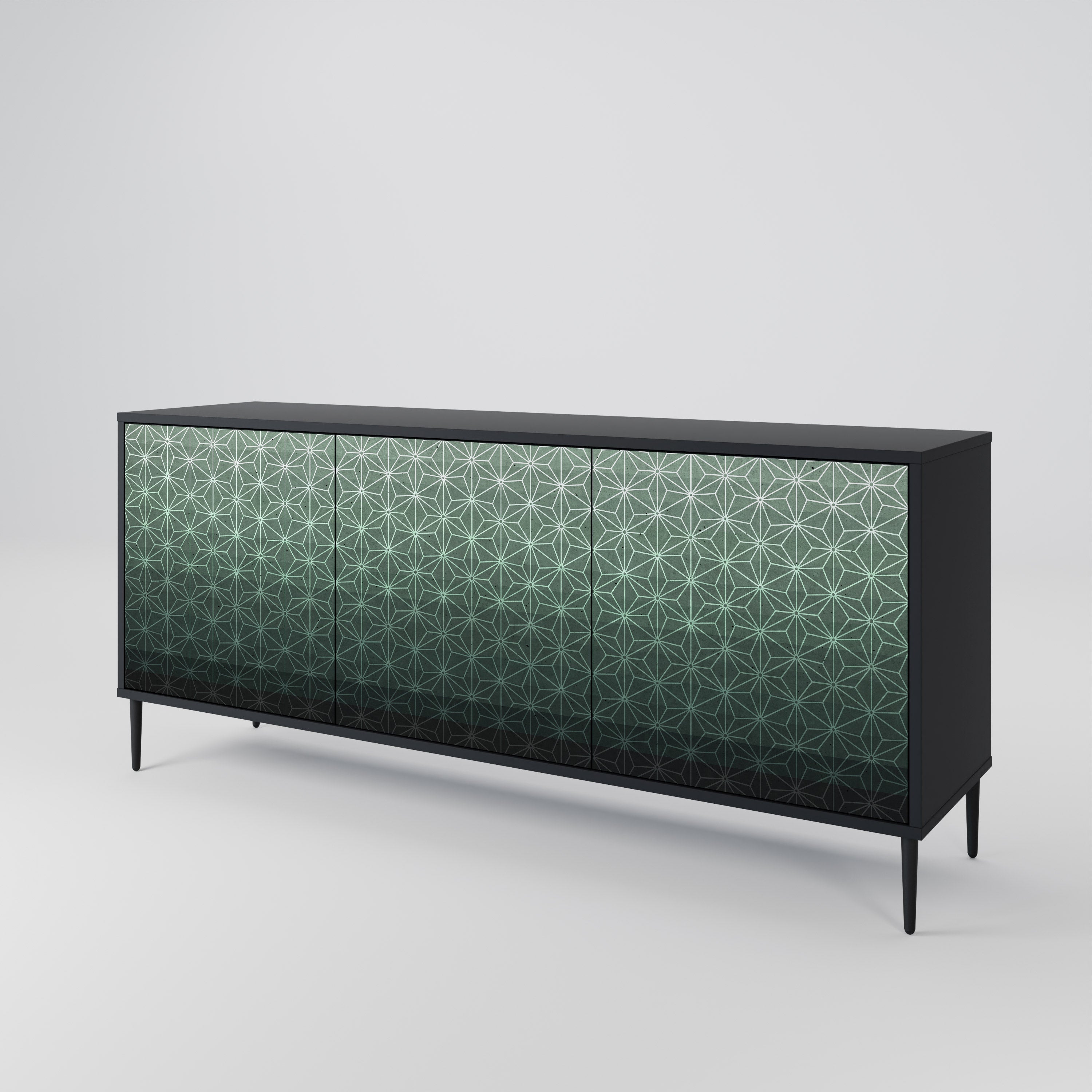 ORNAMENTAL GLIMMER 3-türiges Sideboard in Schwarz