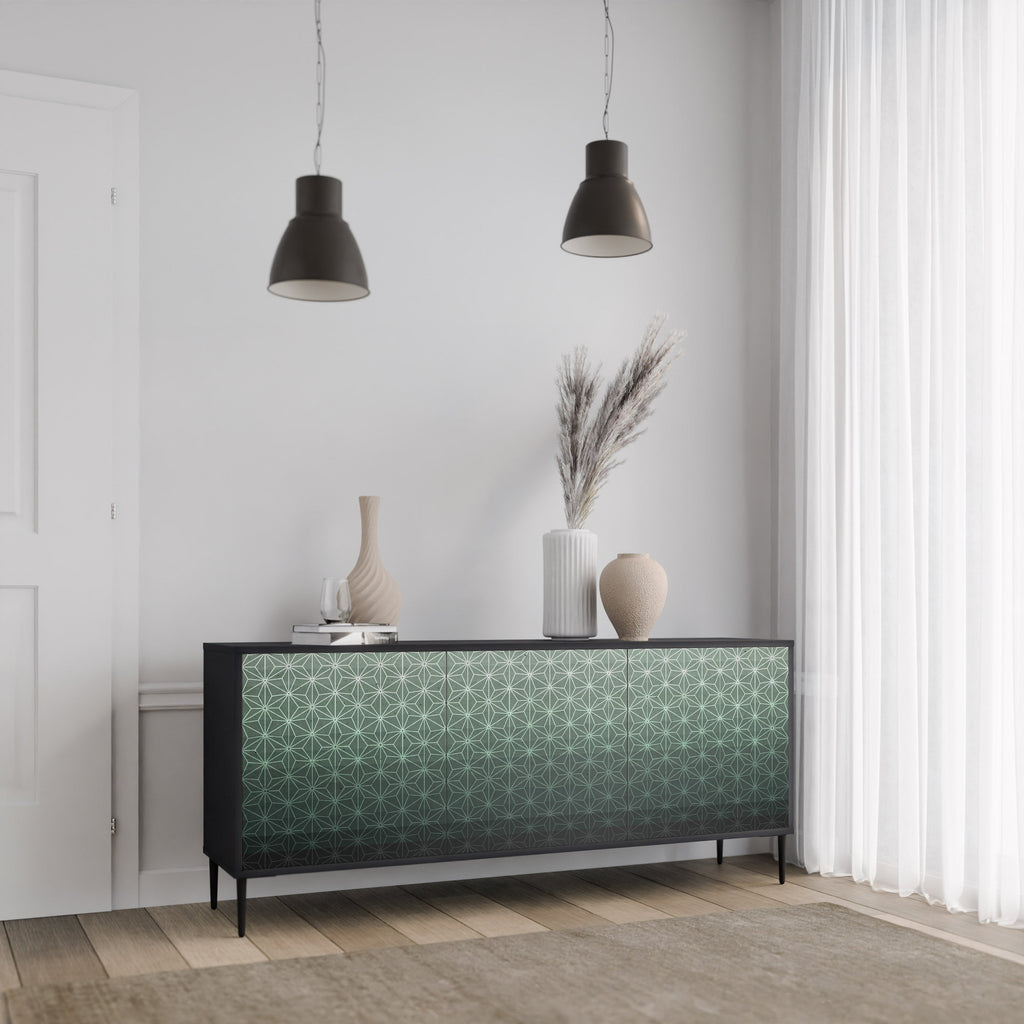 ORNAMENTAL GLIMMER 3-türiges Sideboard in Schwarz