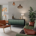 ORNAMENTAL GLIMMER Sideboard mit 3 Türen in Schwarz