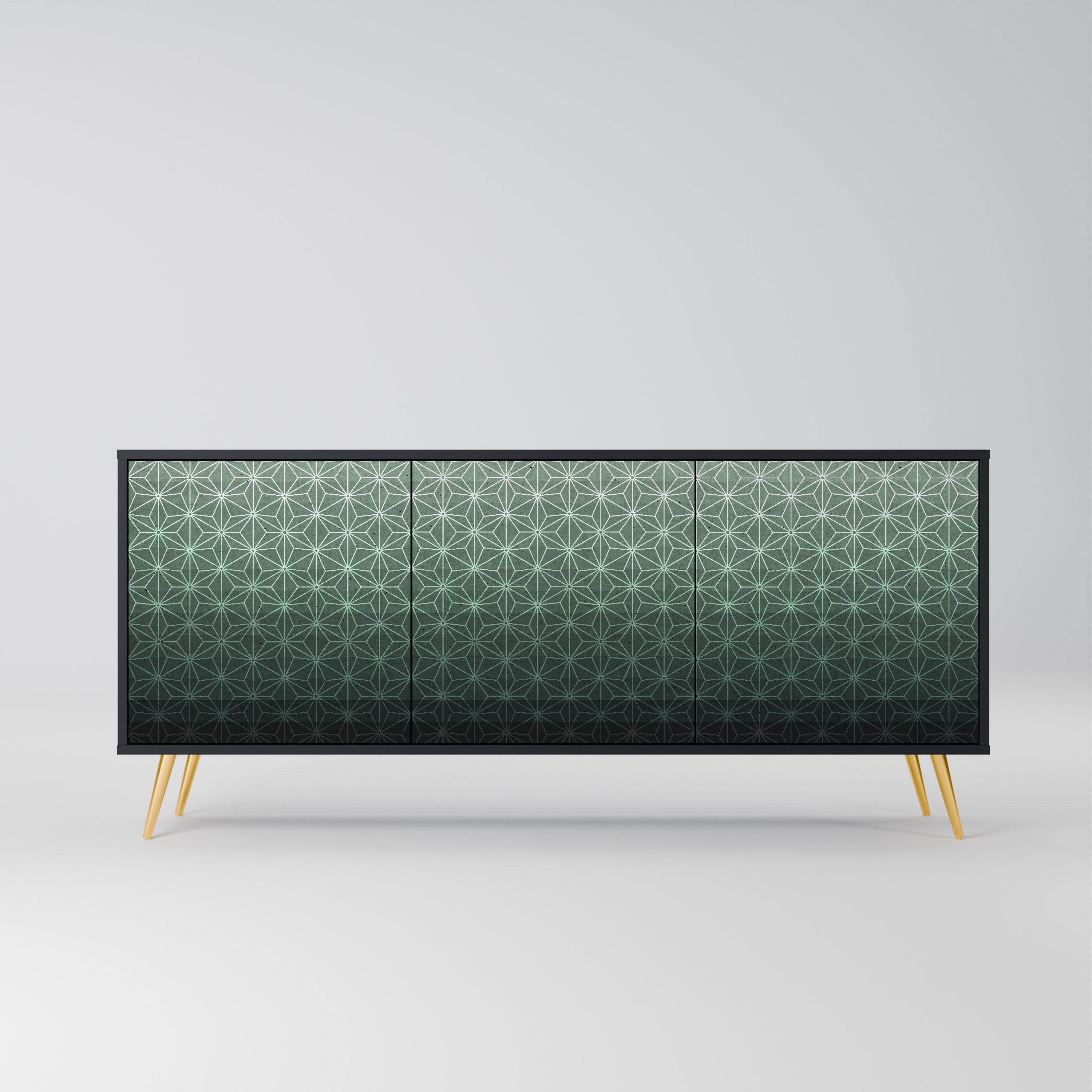 ORNAMENTAL GLIMMER 3-türiges Sideboard in Schwarz