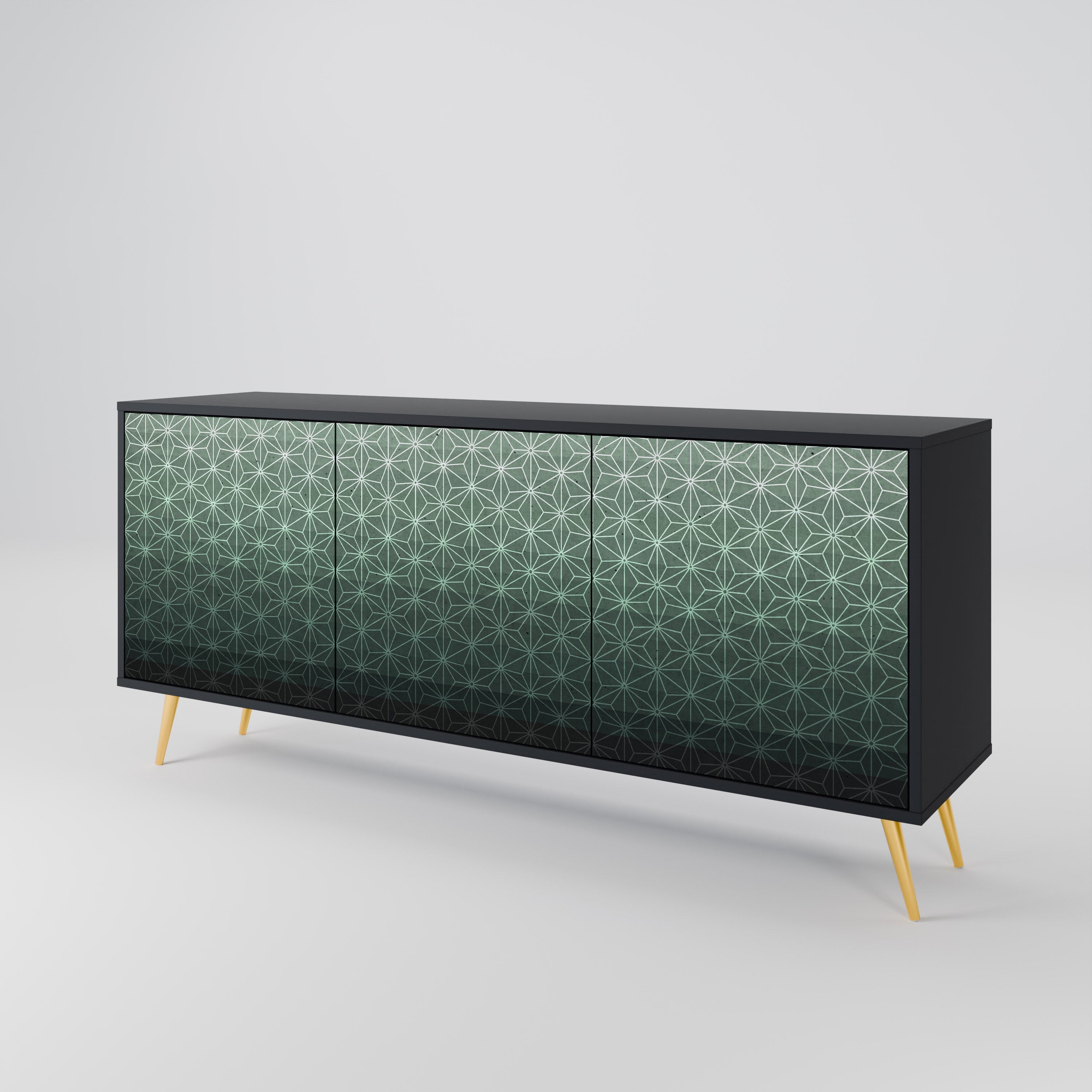 ORNAMENTAL GLIMMER 3-türiges Sideboard in Schwarz