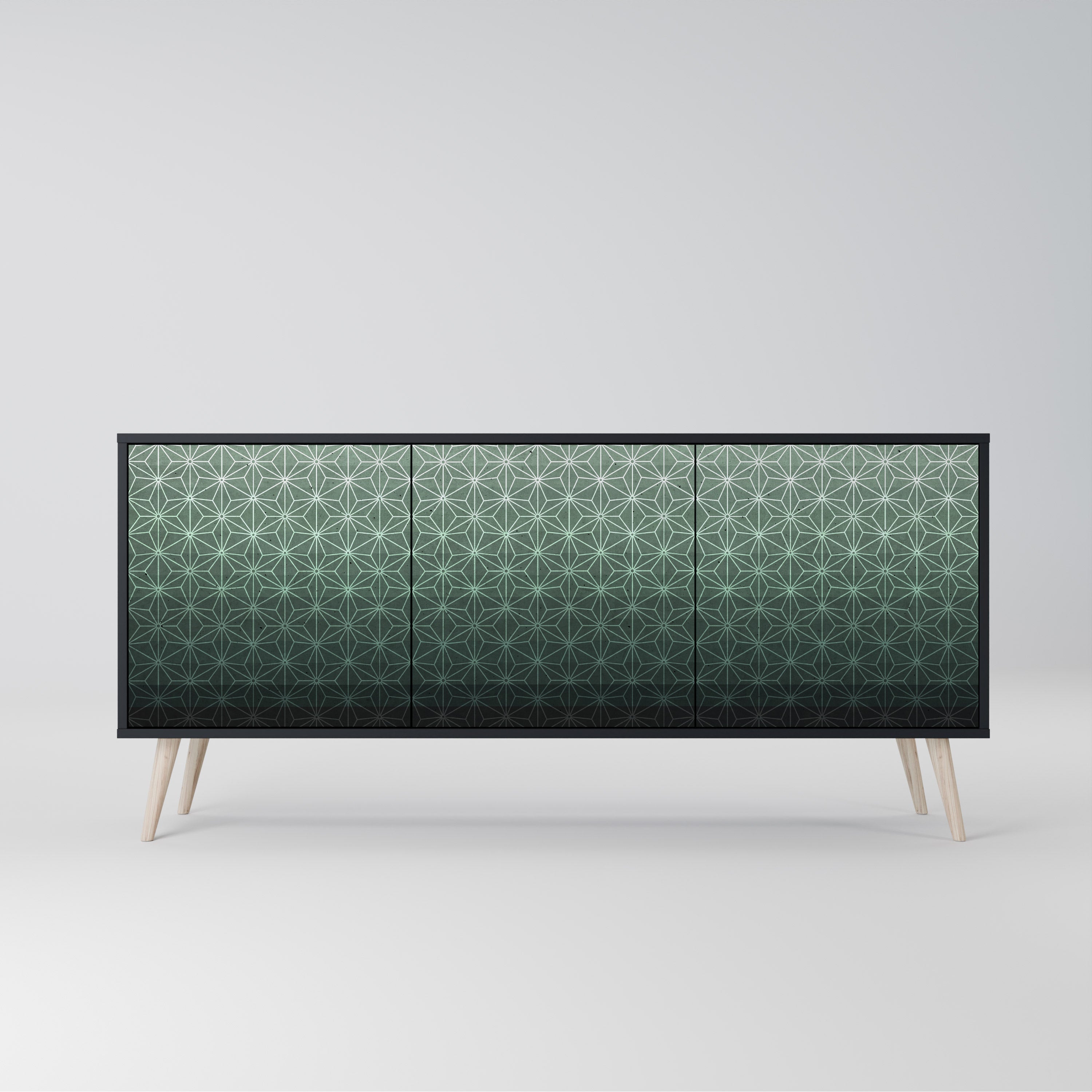 ORNAMENTAL GLIMMER 3-türiges Sideboard in Schwarz