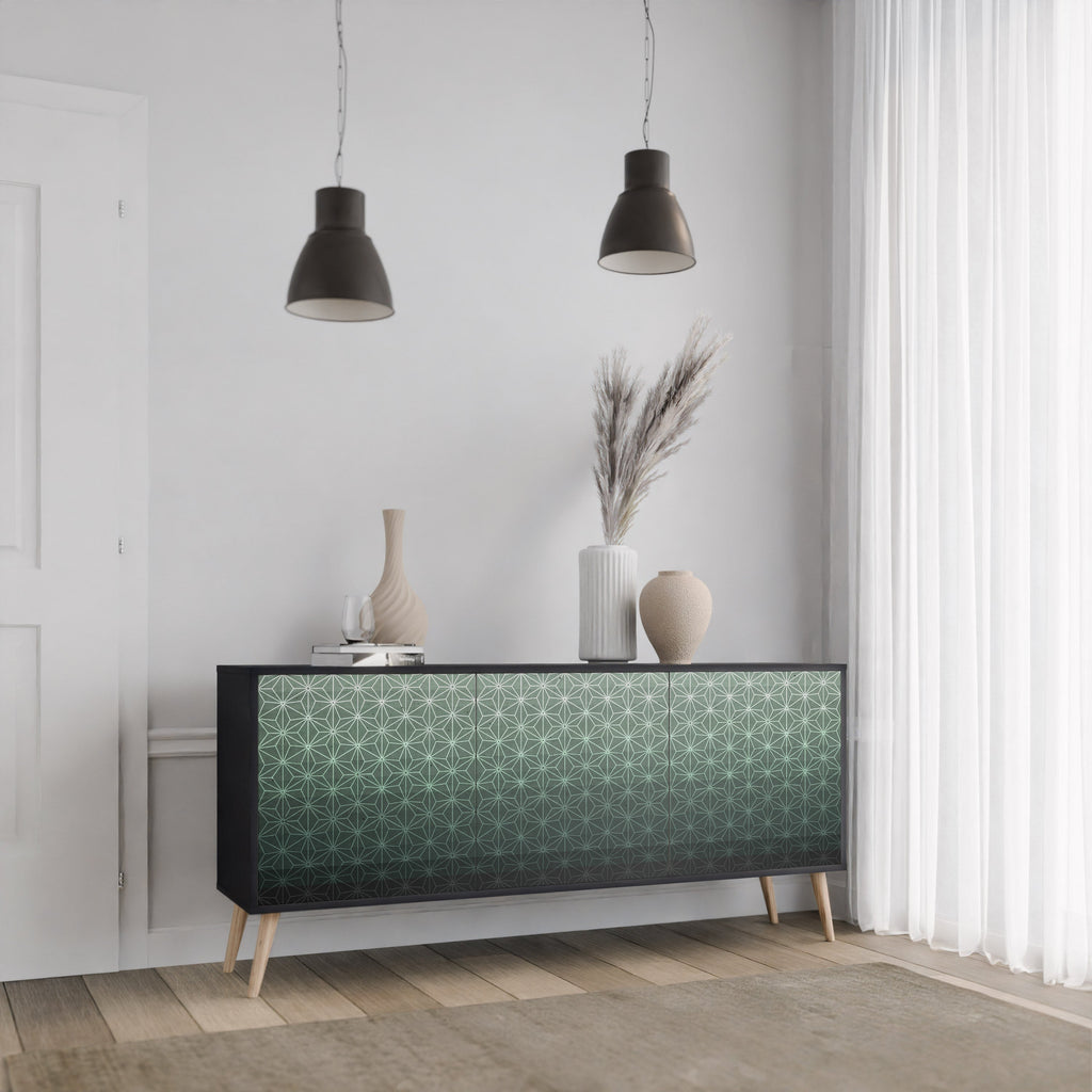 ORNAMENTAL GLIMMER 3-türiges Sideboard in Schwarz