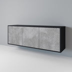 CONCRETE ZIG ZAG Sideboard mit 3 Türen in Schwarz