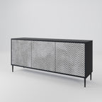 CONCRETE ZIG ZAG Sideboard mit 3 Türen in Schwarz