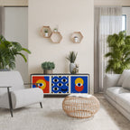 GEOMETRIC EYES Sideboard mit 3 Türen in Schwarz