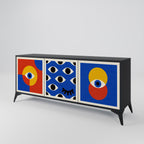 GEOMETRIC EYES Sideboard mit 3 Türen in Schwarz