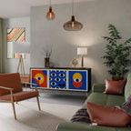 GEOMETRIC EYES Sideboard mit 3 Türen in Schwarz