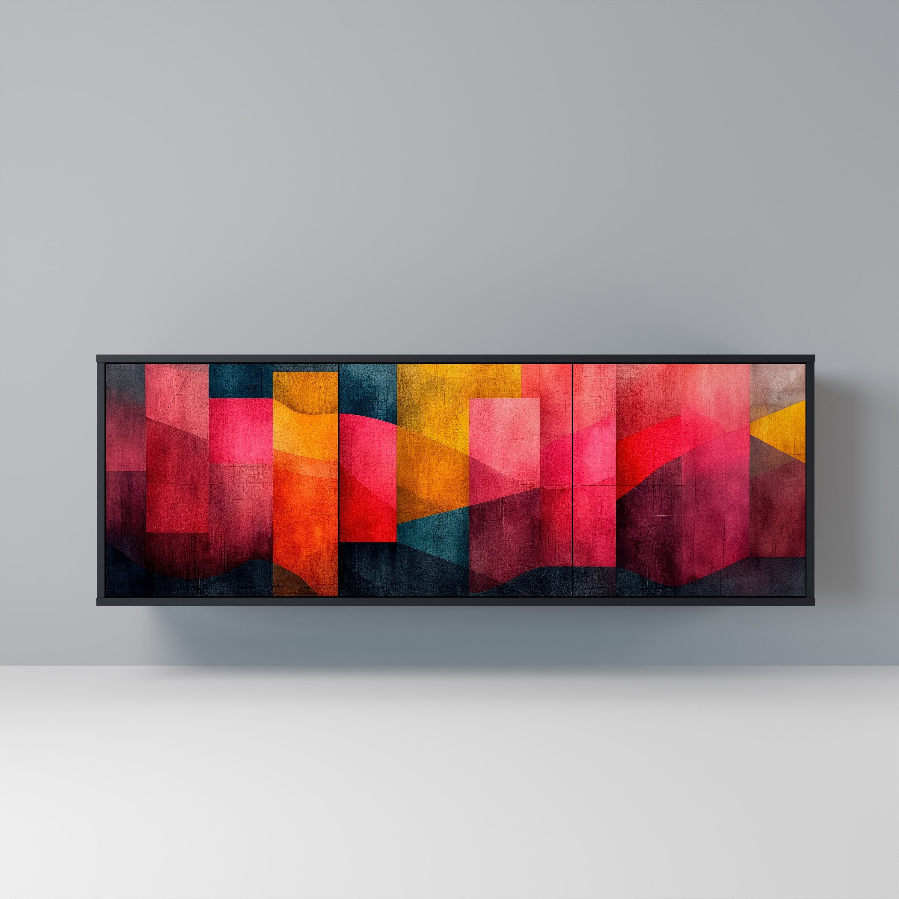 COLORFUL SOUNDS 3-türiges Sideboard in Schwarz