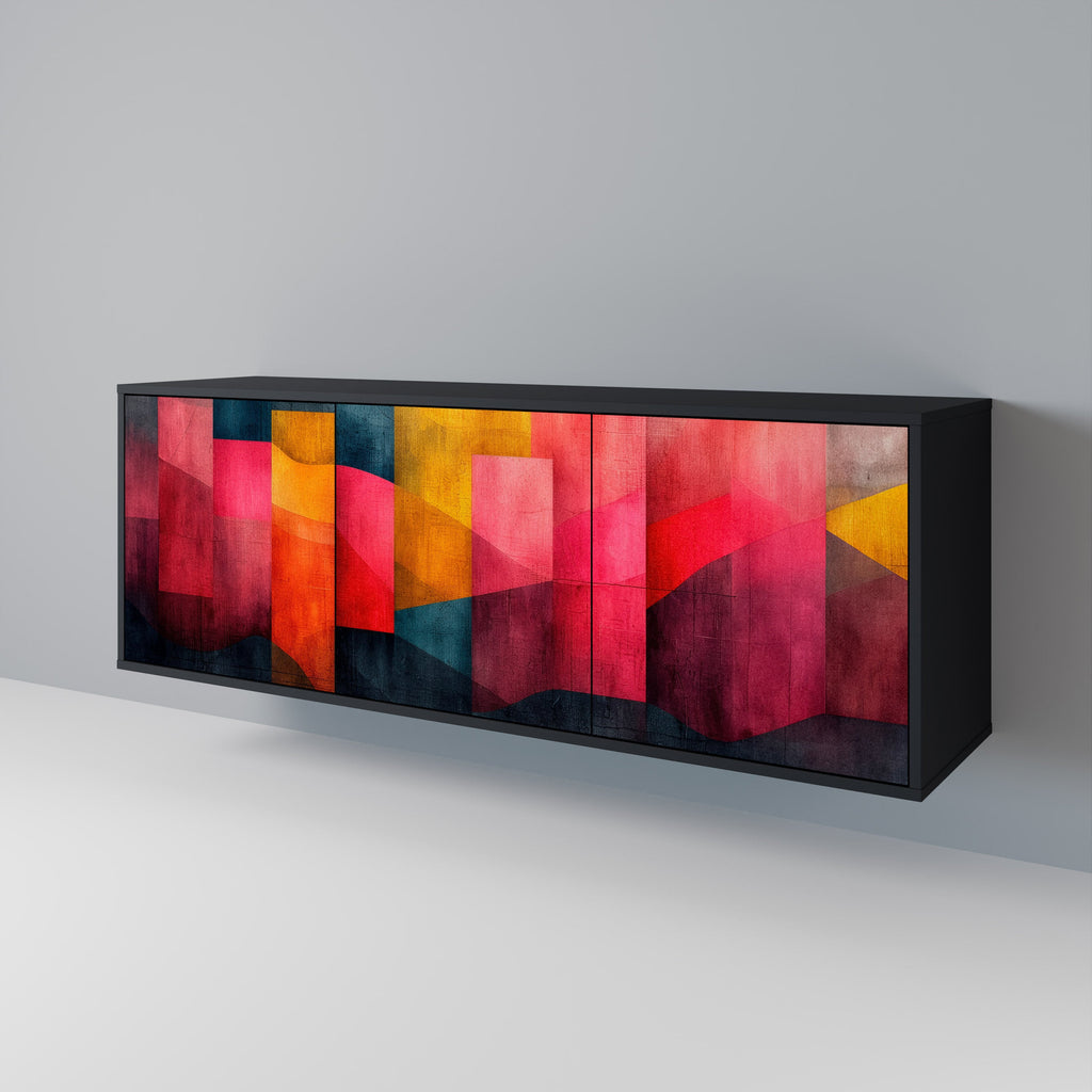 COLORFUL SOUNDS 3-türiges Sideboard in Schwarz