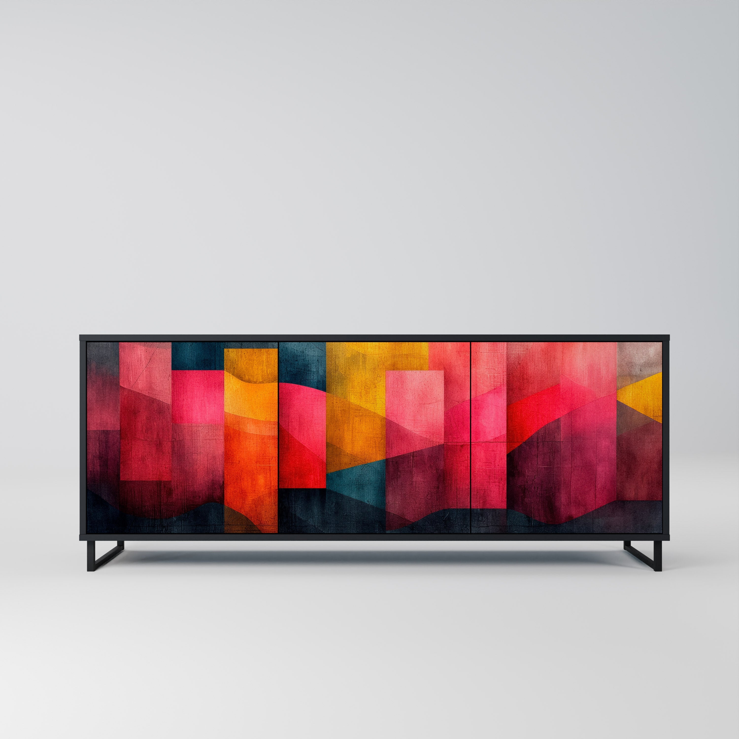 COLORFUL SOUNDS 3-türiges Sideboard in Schwarz