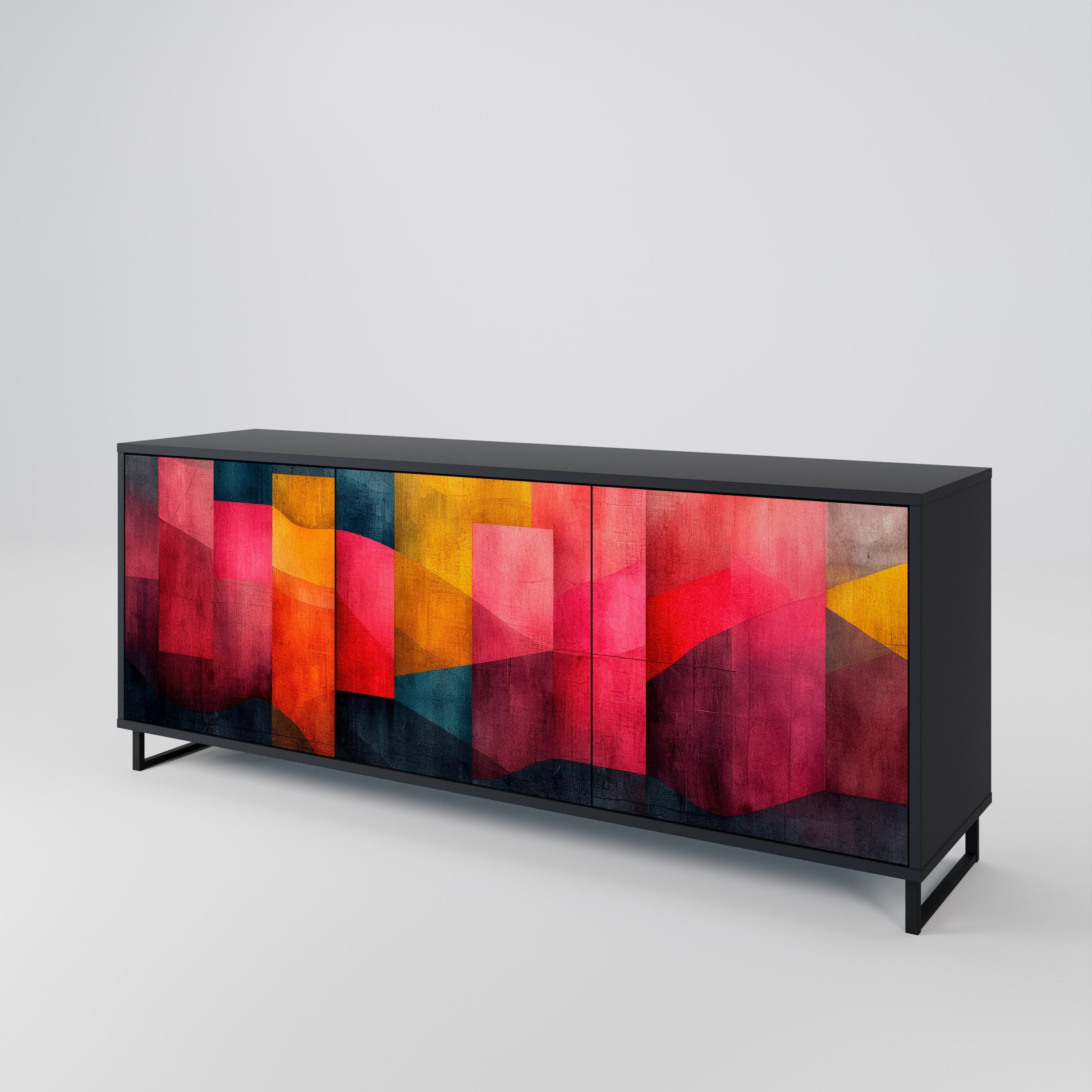 COLORFUL SOUNDS 3-türiges Sideboard in Schwarz