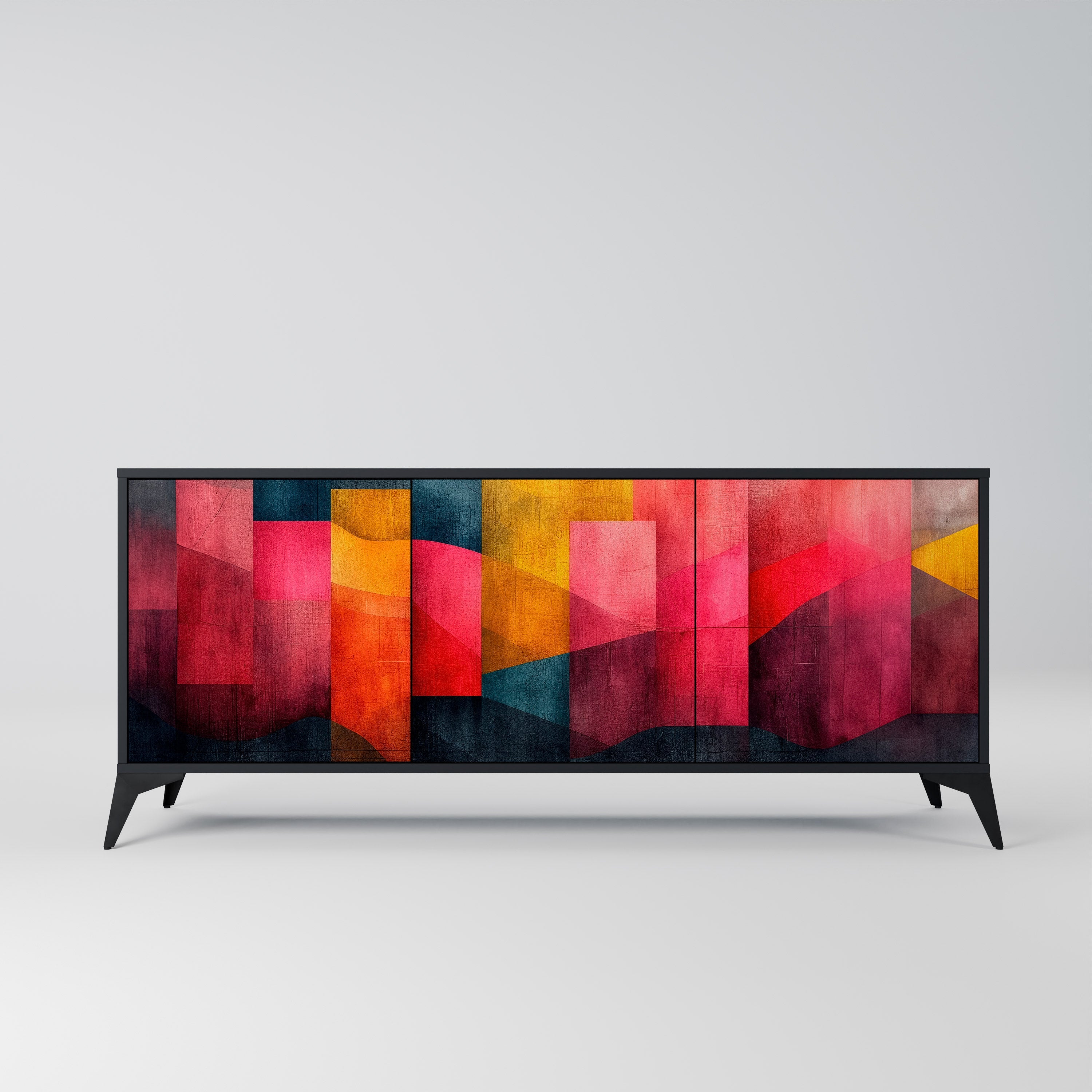 COLORFUL SOUNDS 3-türiges Sideboard in Schwarz