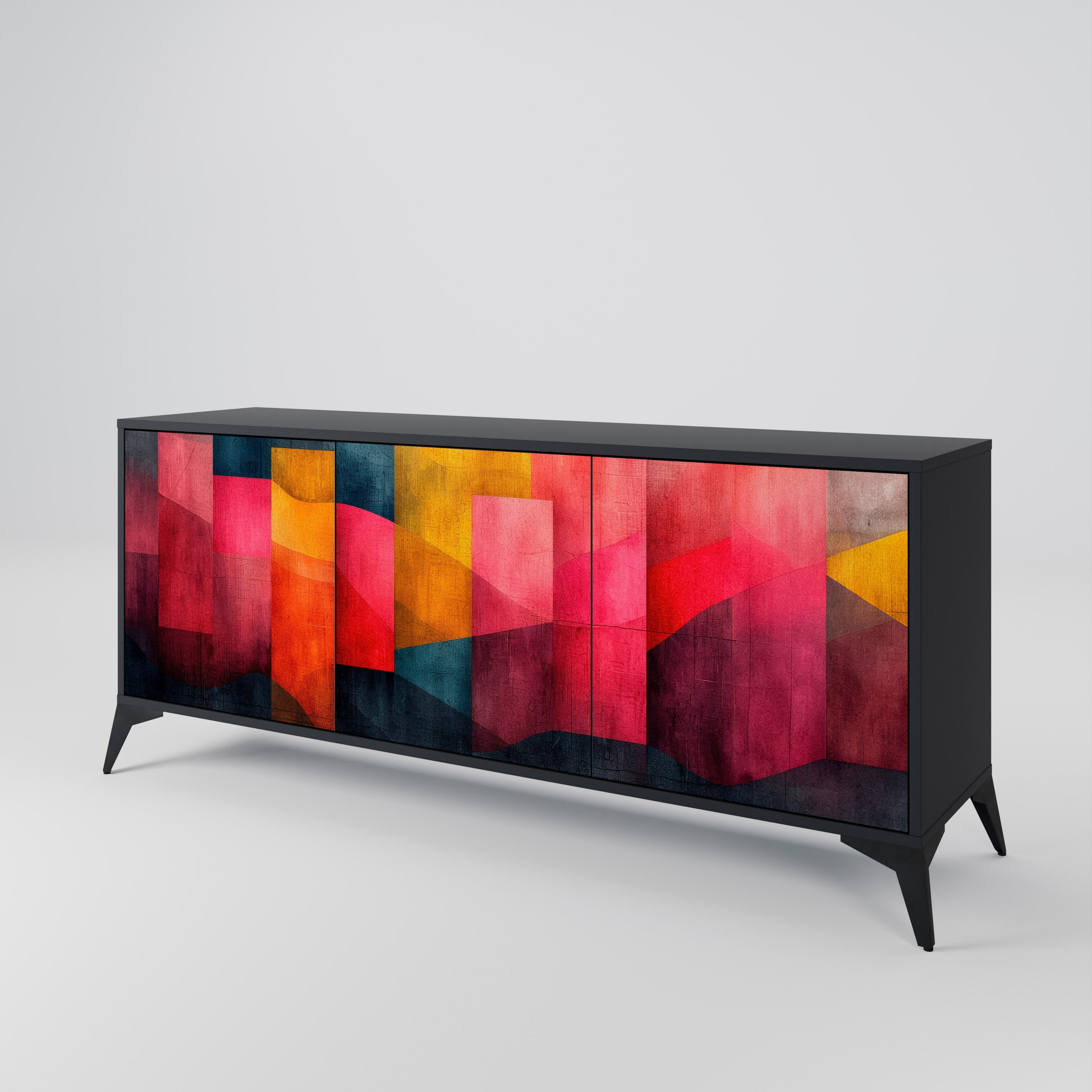 COLORFUL SOUNDS 3-türiges Sideboard in Schwarz