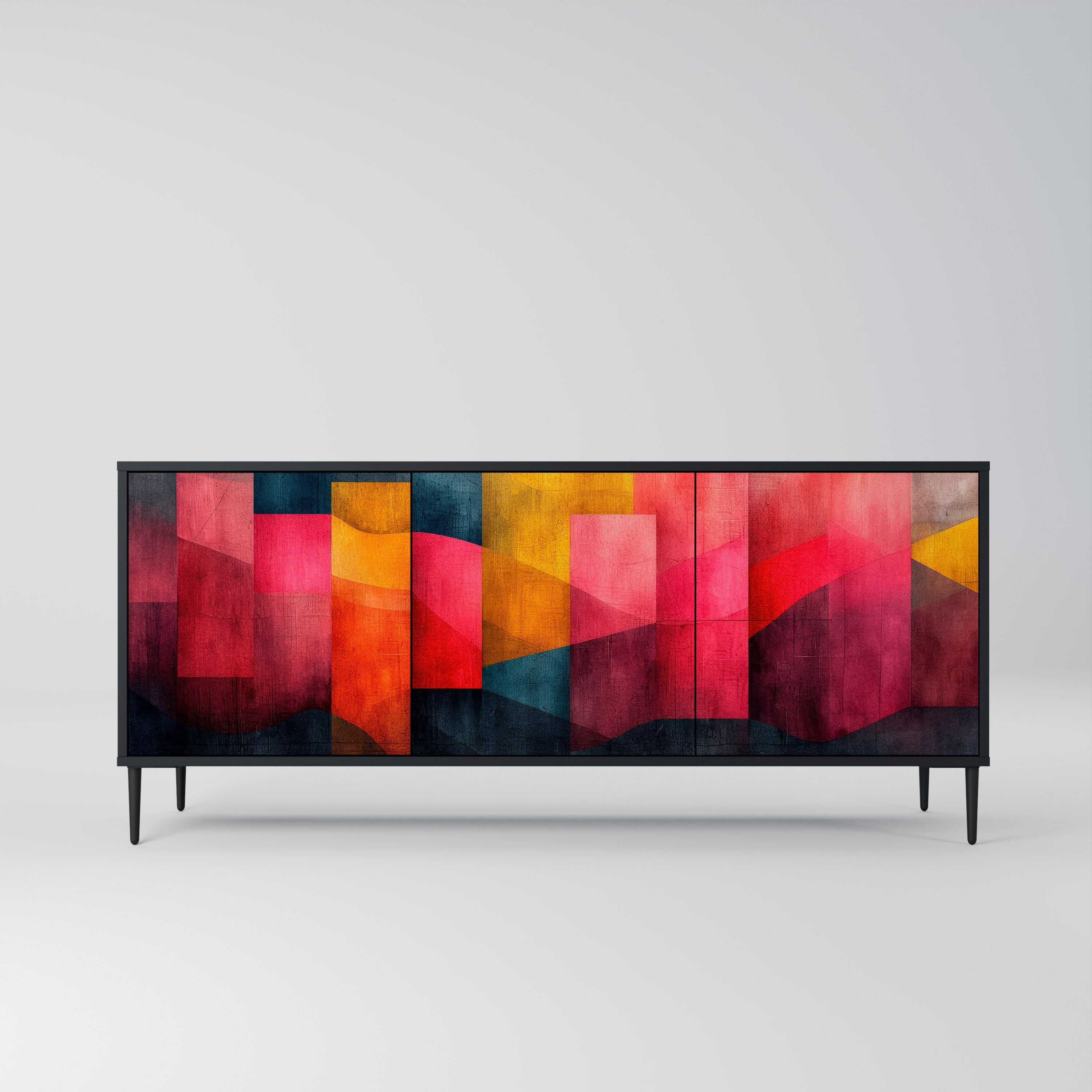 COLORFUL SOUNDS 3-türiges Sideboard in Schwarz
