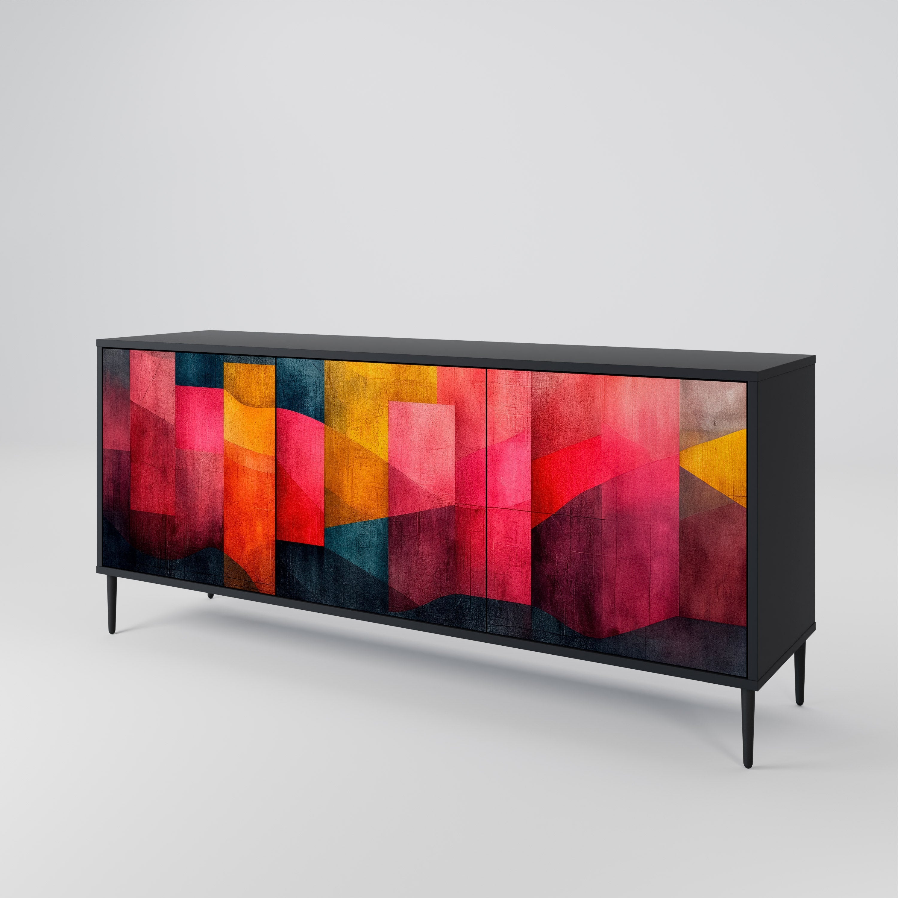 COLORFUL SOUNDS 3-türiges Sideboard in Schwarz