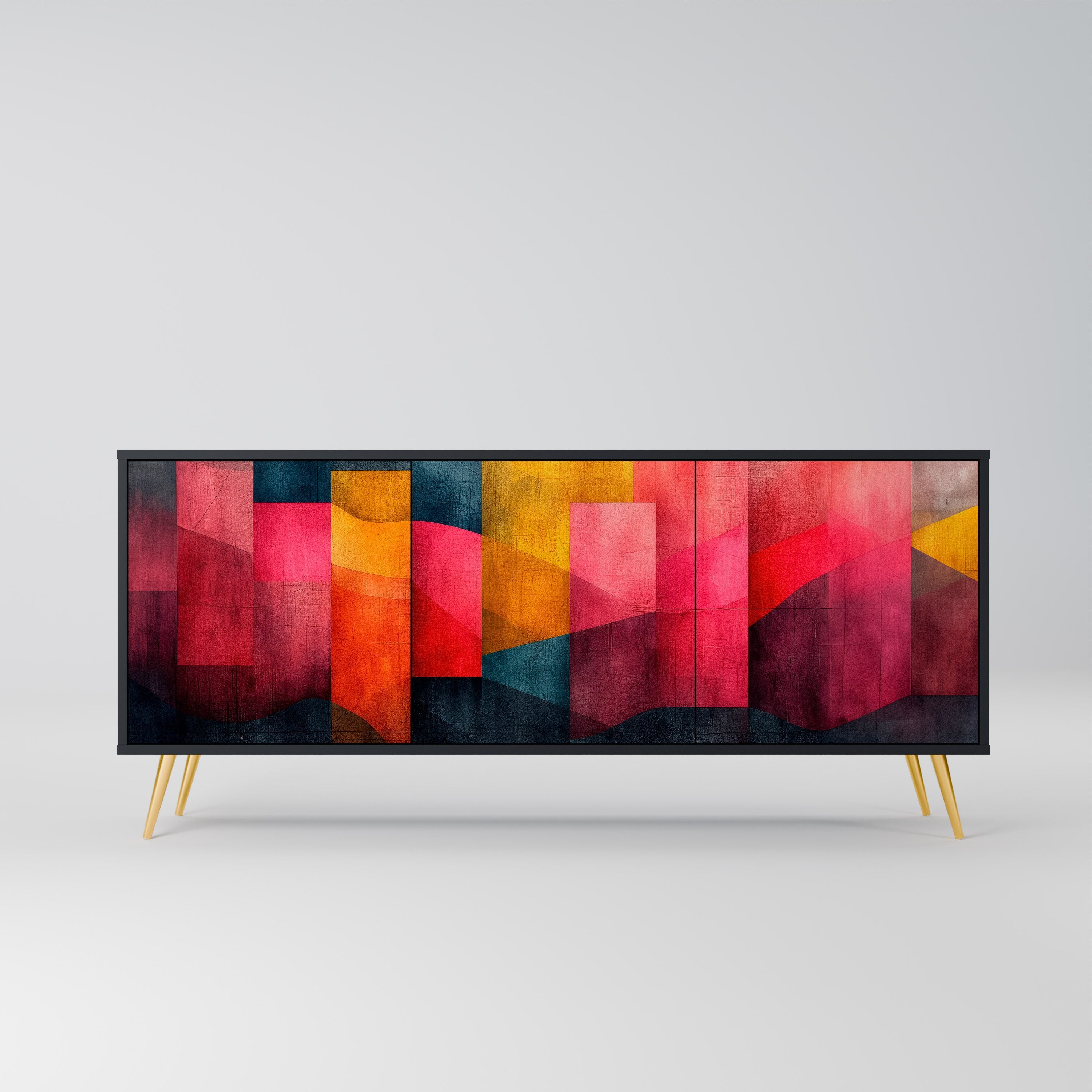 COLORFUL SOUNDS 3-türiges Sideboard in Schwarz