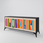 GEOMETRIC SHINE Sideboard mit 3 Türen in Schwarz