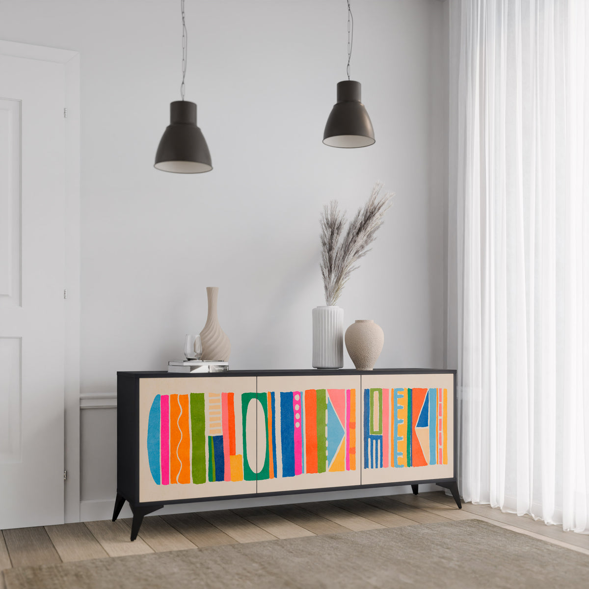 GEOMETRIC SHINE 3-türiges Sideboard