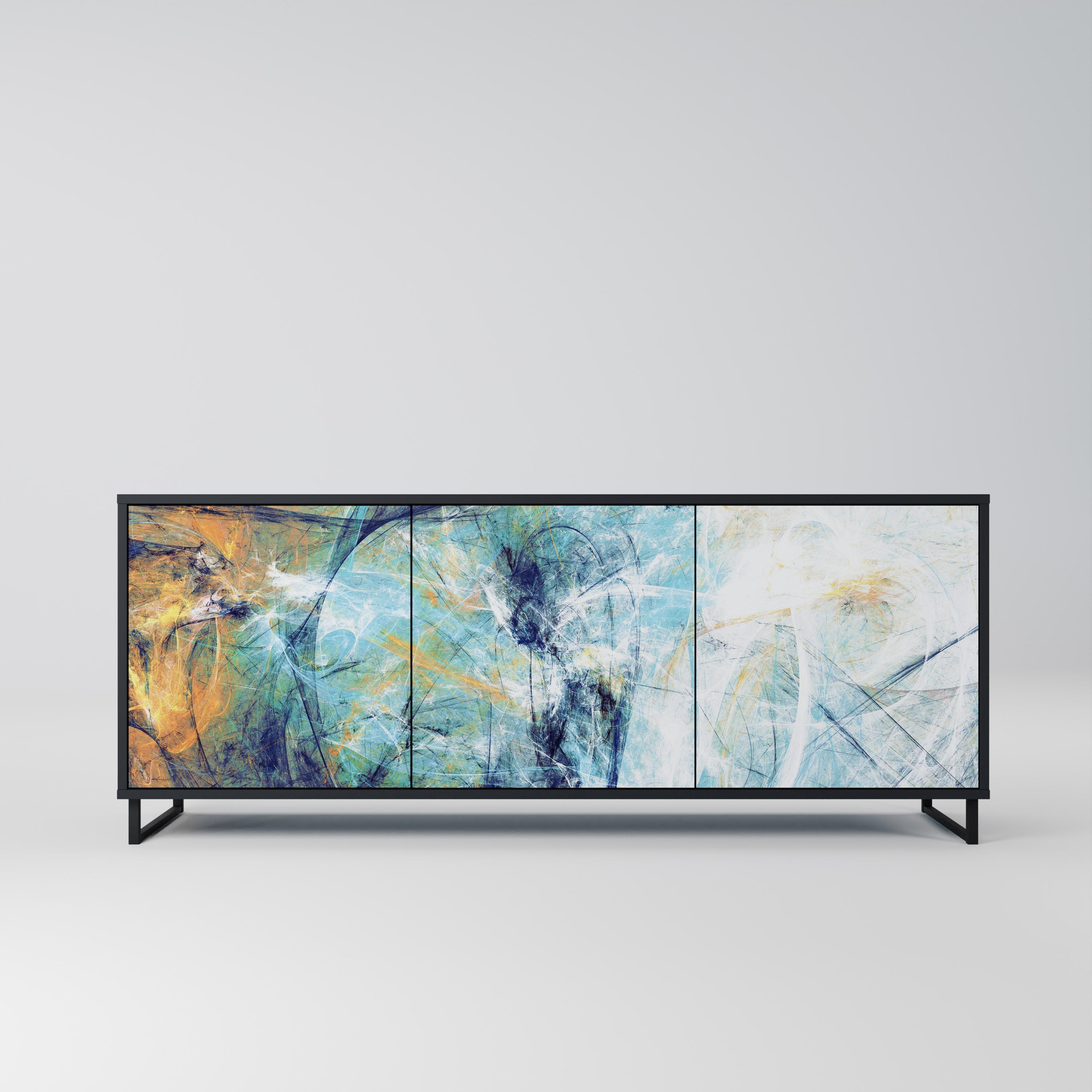 ABSTRACT THOUGHTS 3-türiges Sideboard in Schwarz