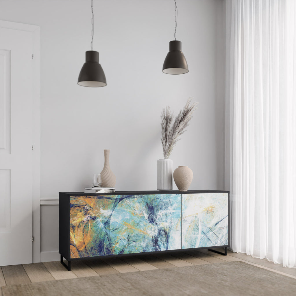ABSTRACT THOUGHTS 3-türiges Sideboard in Schwarz