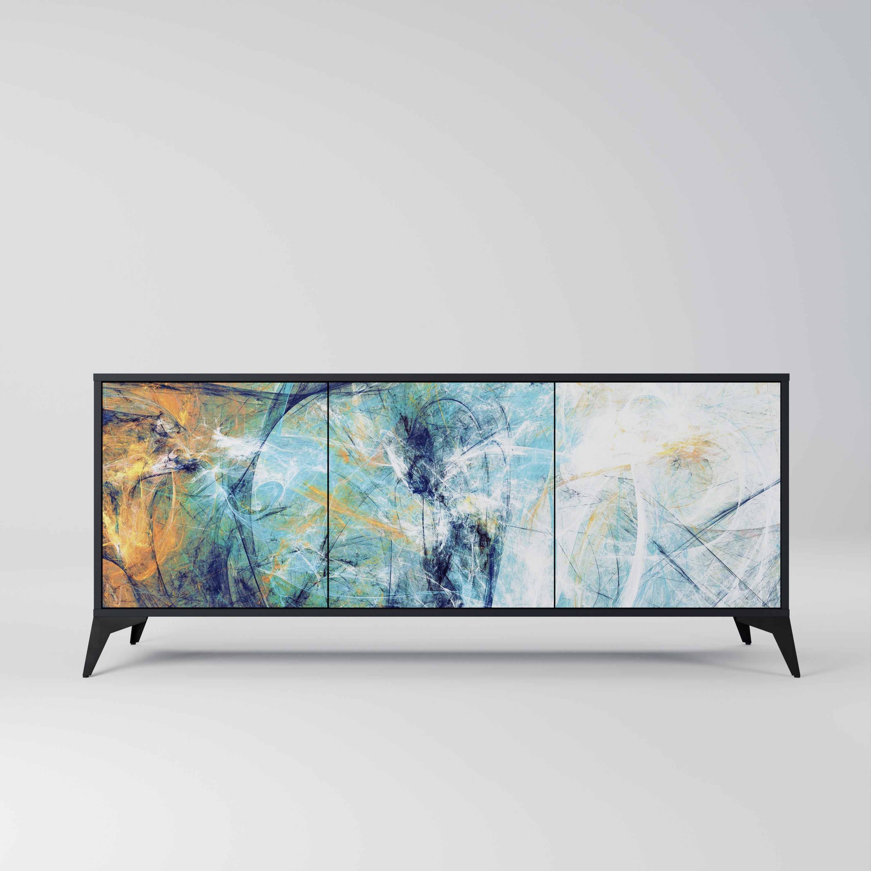 ABSTRACT THOUGHTS 3-türiges Sideboard in Schwarz