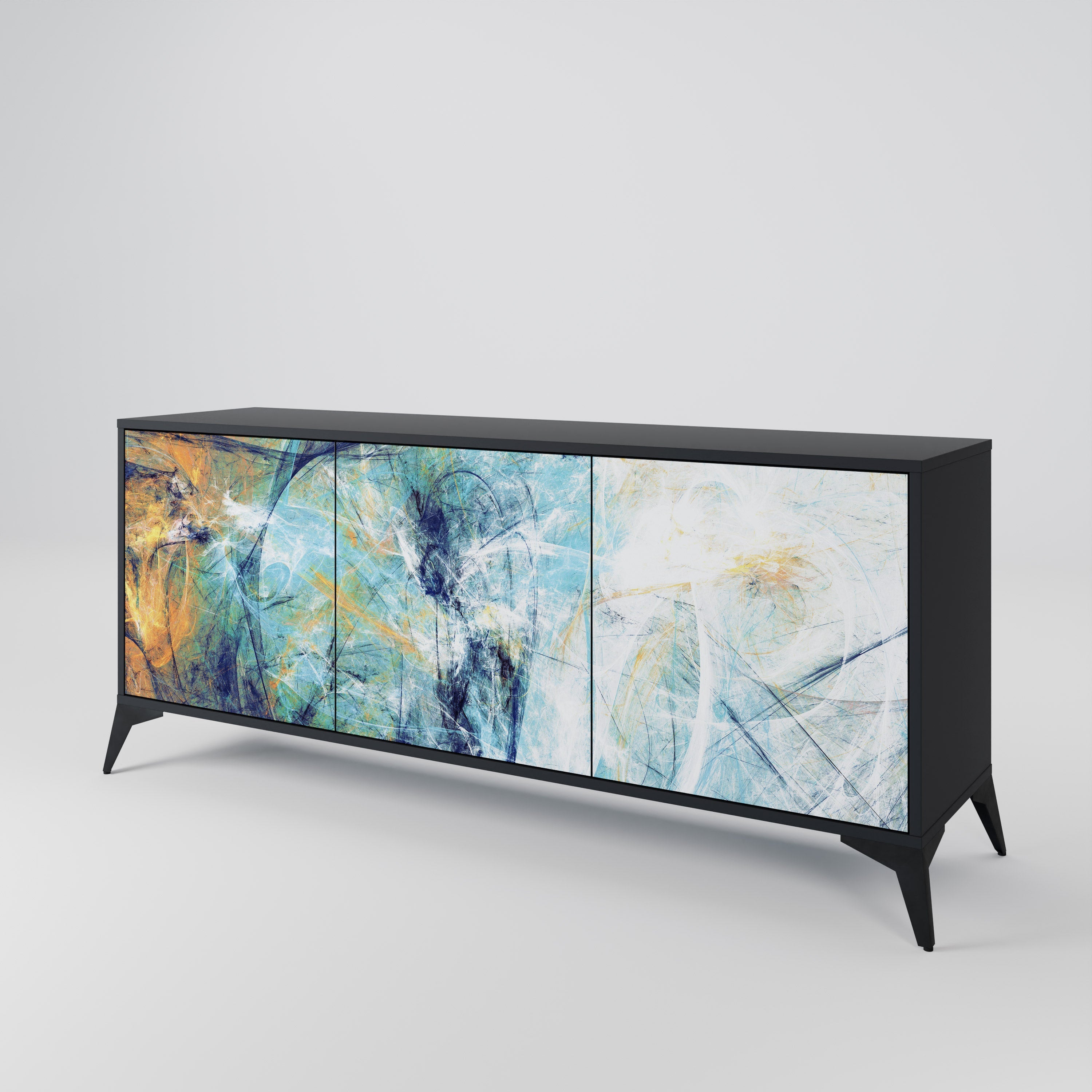 ABSTRACT THOUGHTS 3-türiges Sideboard in Schwarz