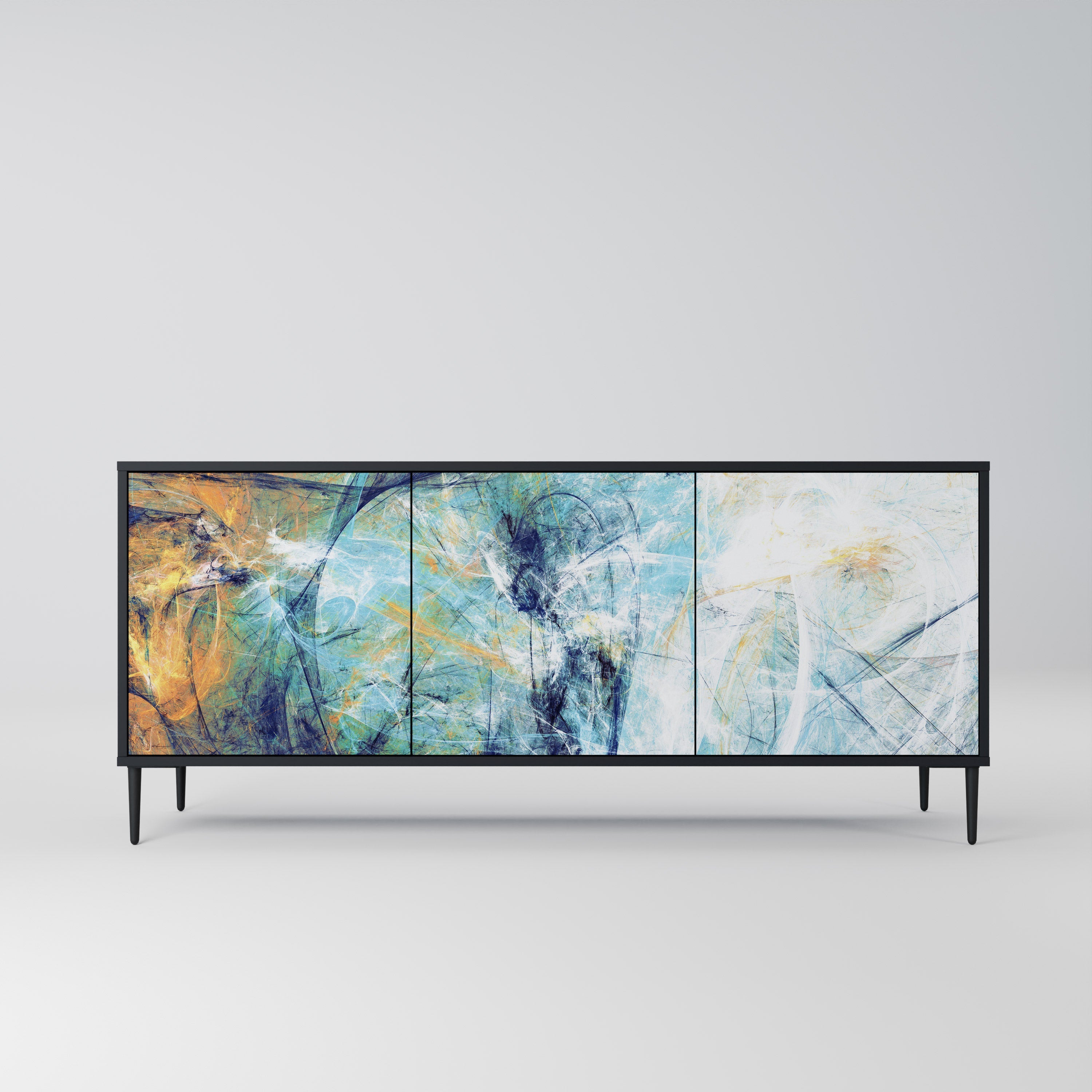 ABSTRACT THOUGHTS 3-türiges Sideboard in Schwarz