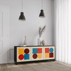 GEOMETRIC PUZZLE Sideboard mit 3 Türen in Schwarz