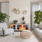 GEOMETRIC PUZZLE Sideboard mit 3 Türen in Schwarz