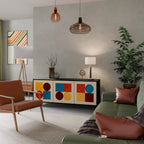 GEOMETRIC PUZZLE Sideboard mit 3 Türen in Schwarz