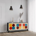 GEOMETRIC PUZZLE Sideboard mit 3 Türen in Schwarz