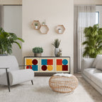 GEOMETRIC PUZZLE Sideboard mit 3 Türen in Schwarz