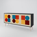 GEOMETRIC PUZZLE Sideboard mit 3 Türen in Schwarz