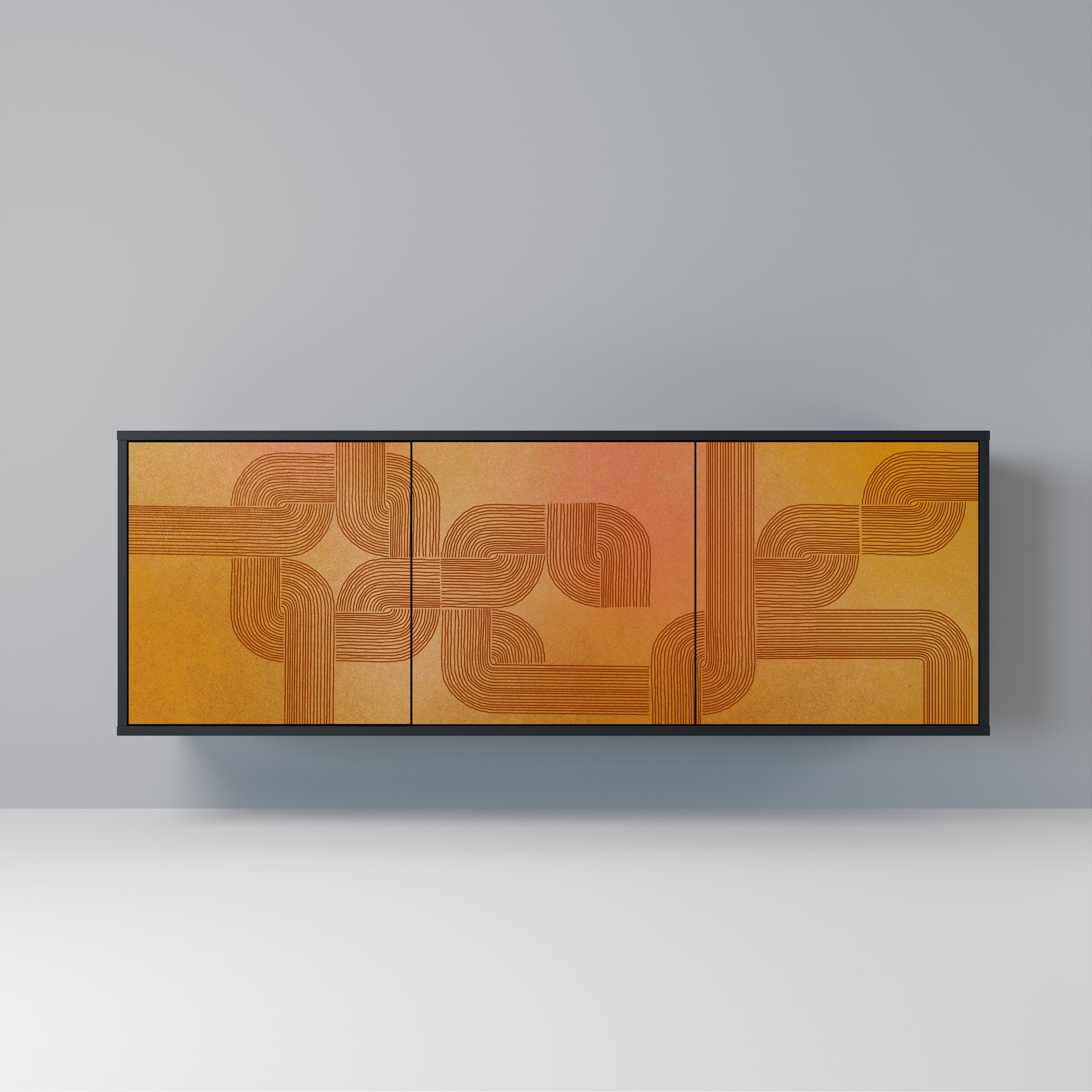 STRENGTHENING RELATION 3-türiges Sideboard in Schwarz