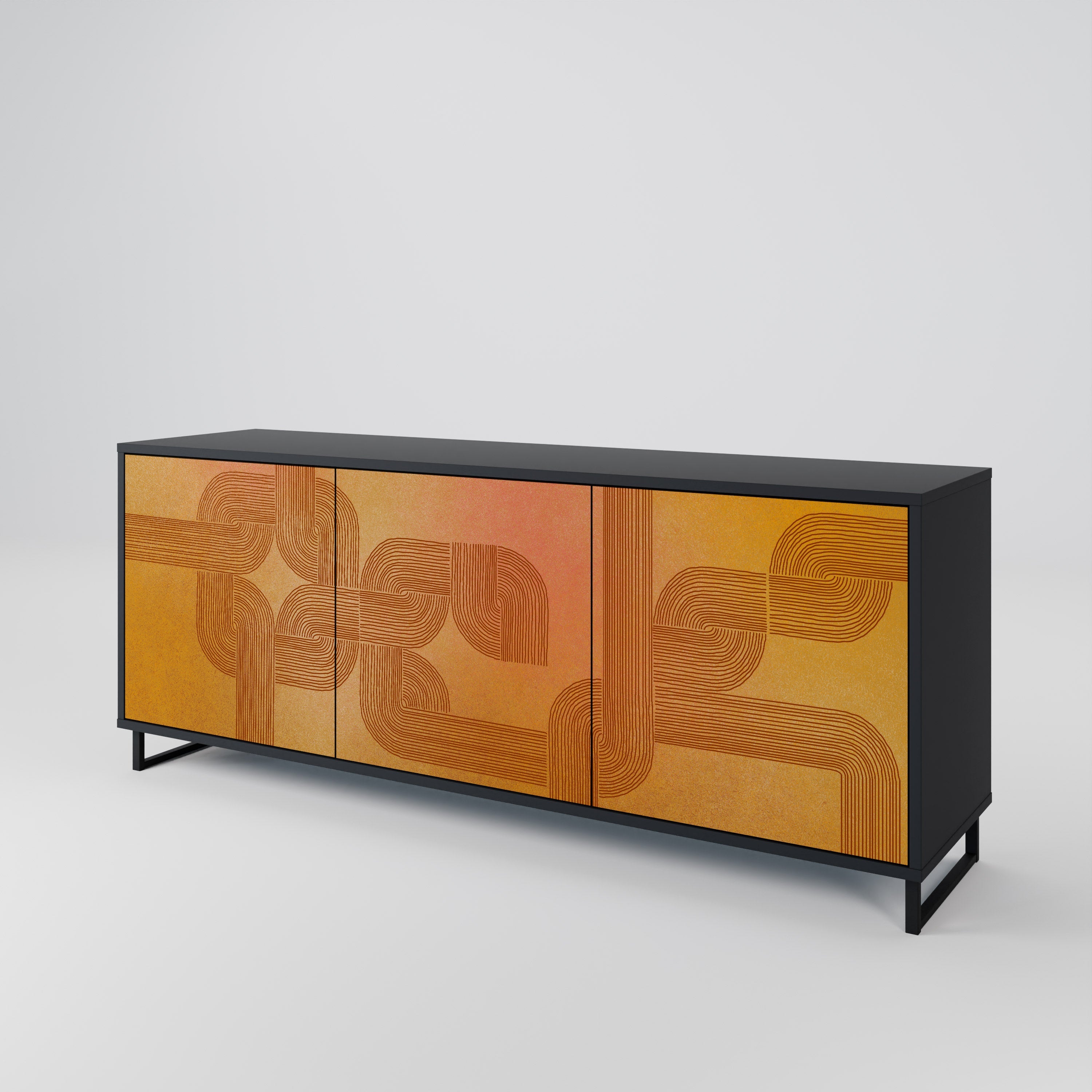 STRENGTHENING RELATION 3-türiges Sideboard in Schwarz