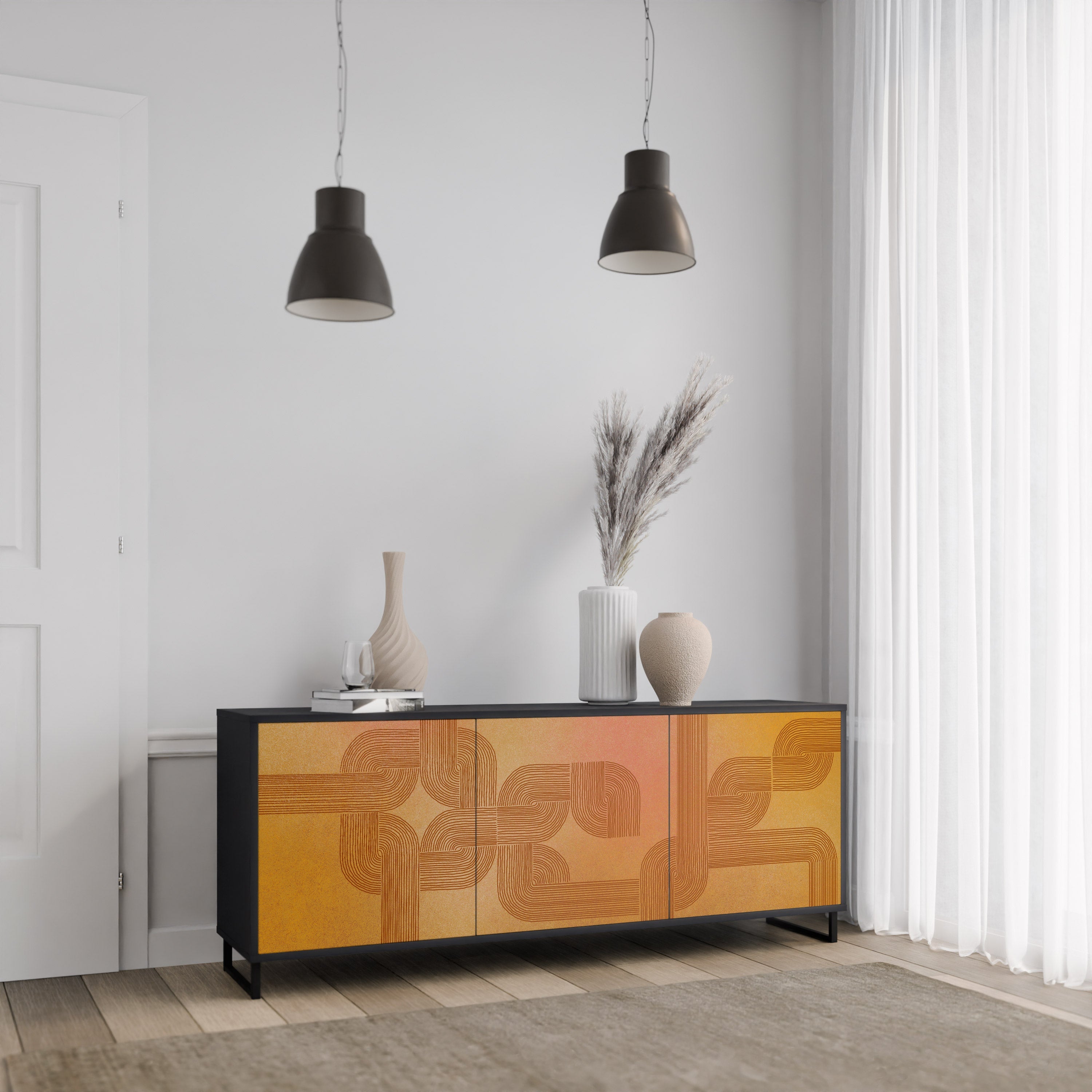 STRENGTHENING RELATION 3-türiges Sideboard in Schwarz
