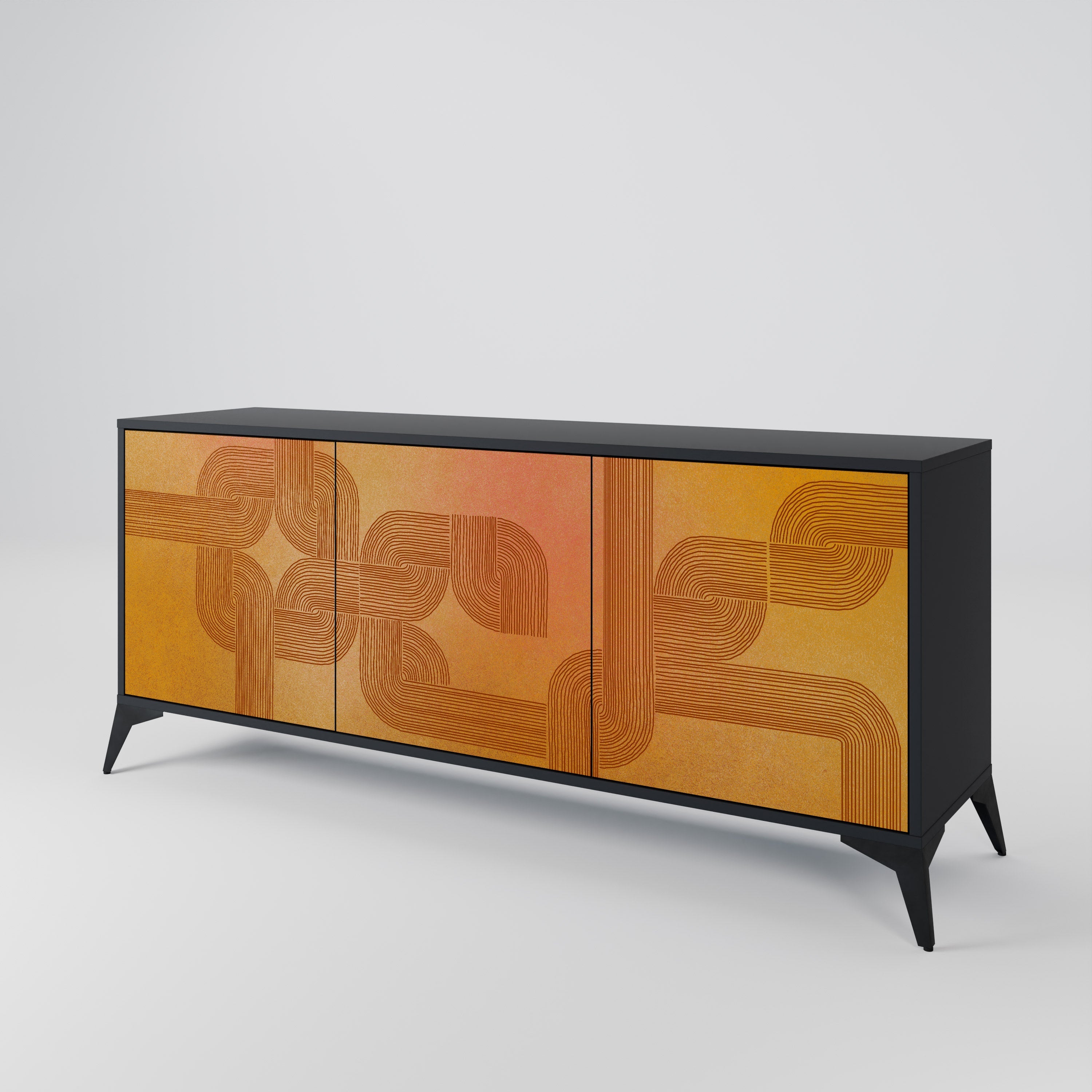 STRENGTHENING RELATION 3-türiges Sideboard in Schwarz