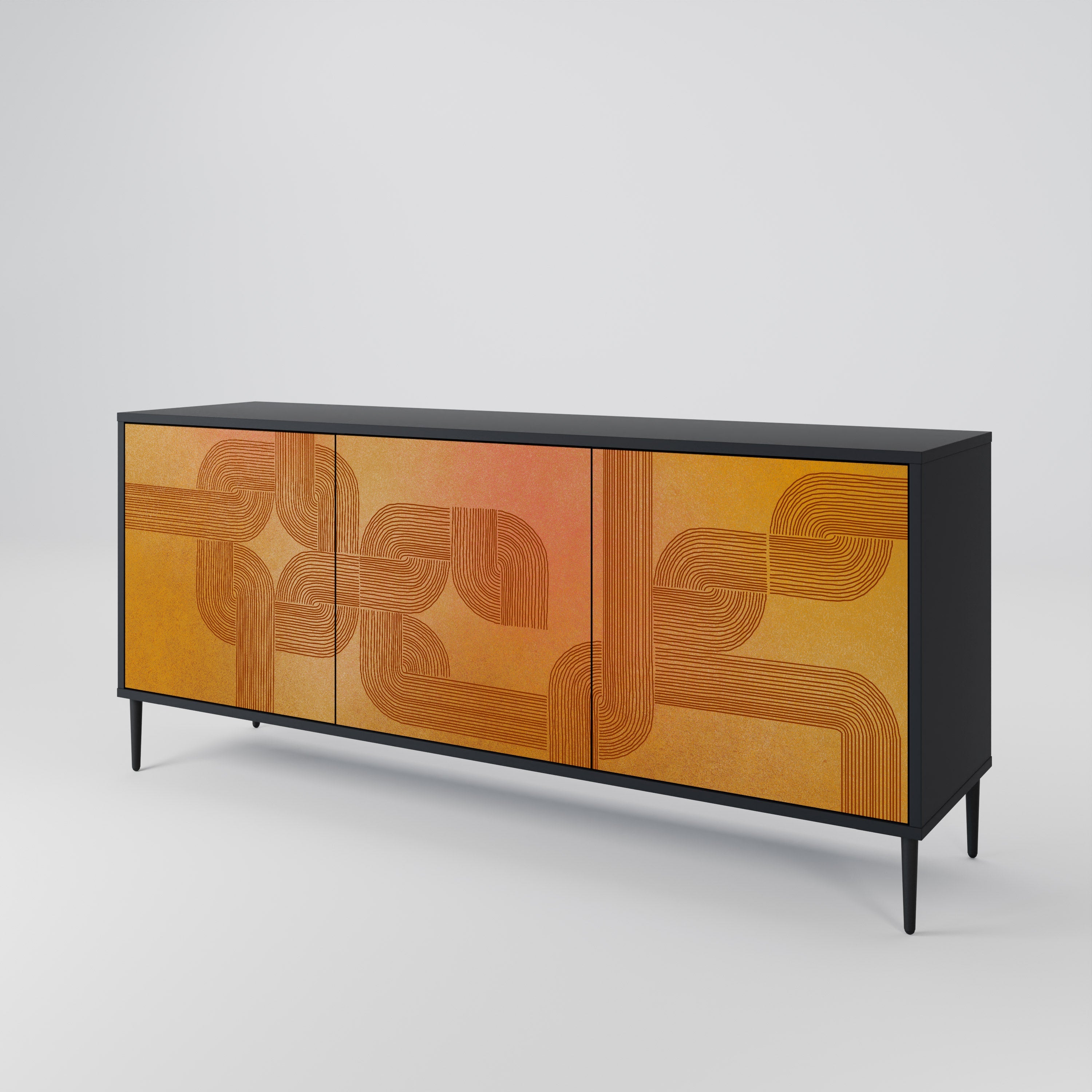 STRENGTHENING RELATION 3-türiges Sideboard in Schwarz