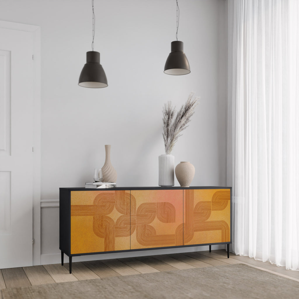 STRENGTHENING RELATION 3-türiges Sideboard in Schwarz