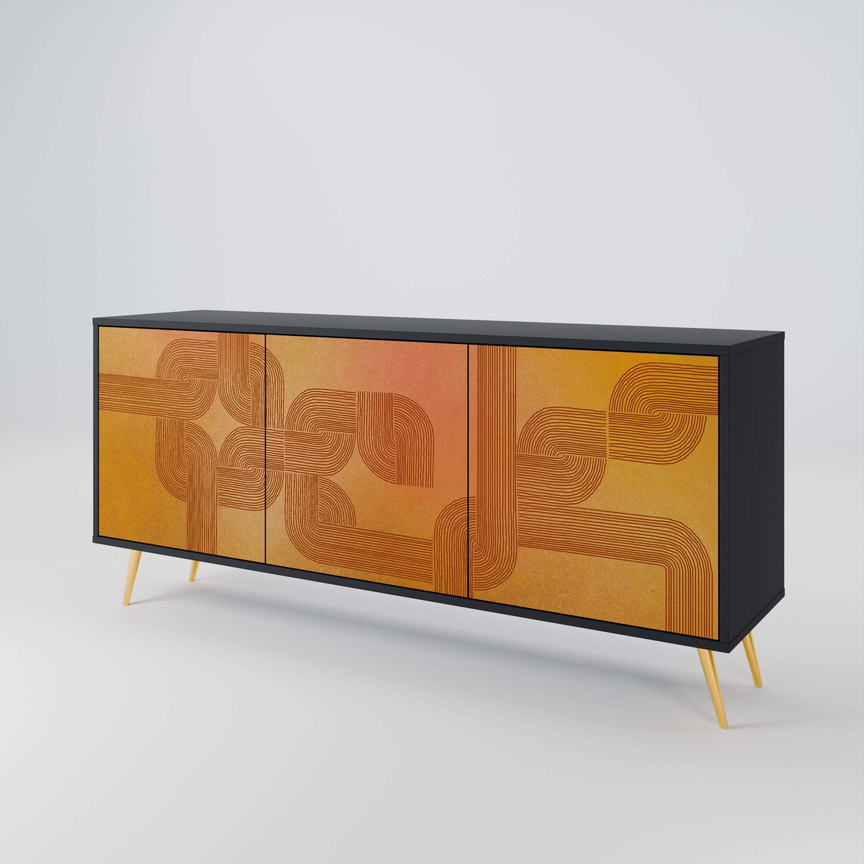 STRENGTHENING RELATION 3-türiges Sideboard in Schwarz