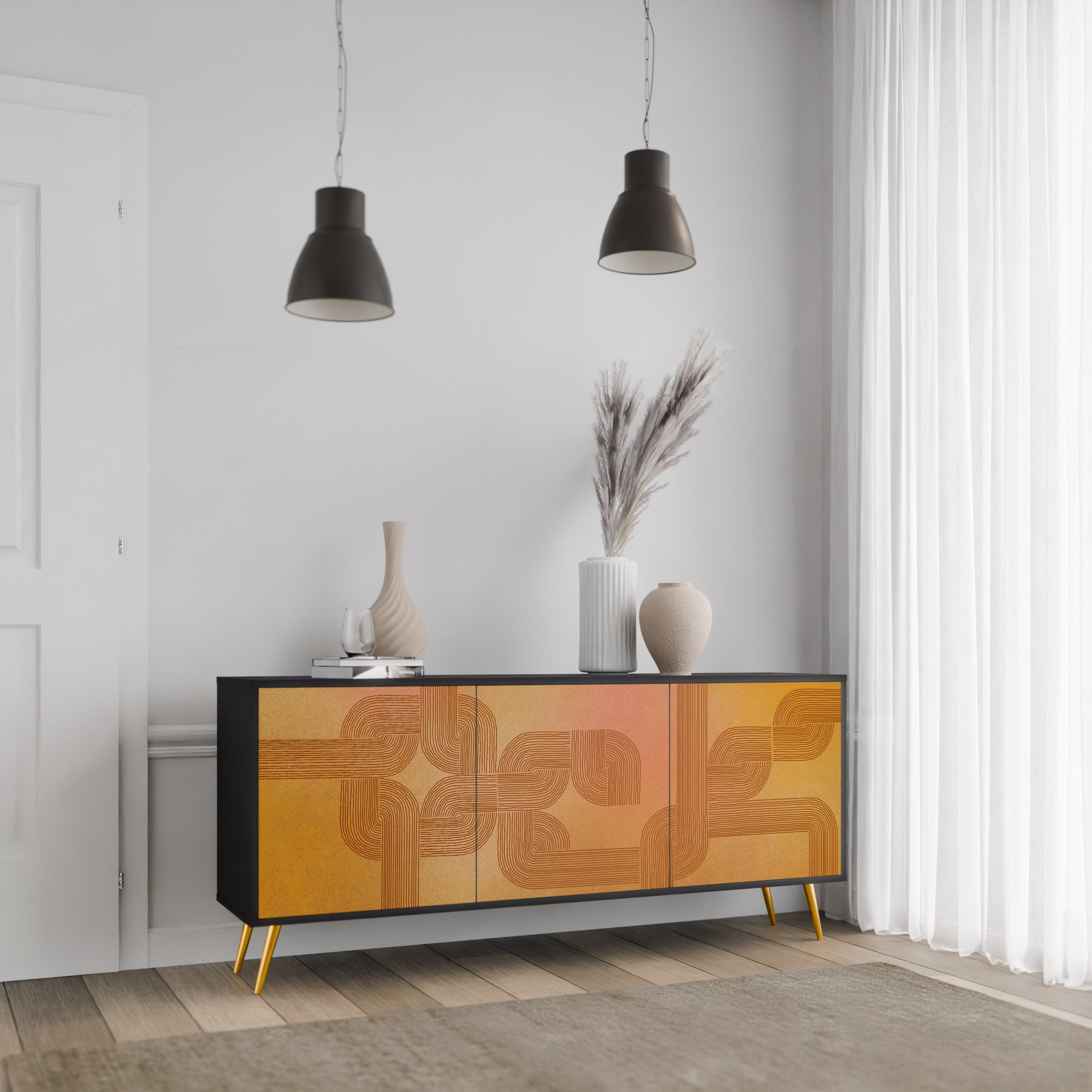 STRENGTHENING RELATION 3-türiges Sideboard in Schwarz
