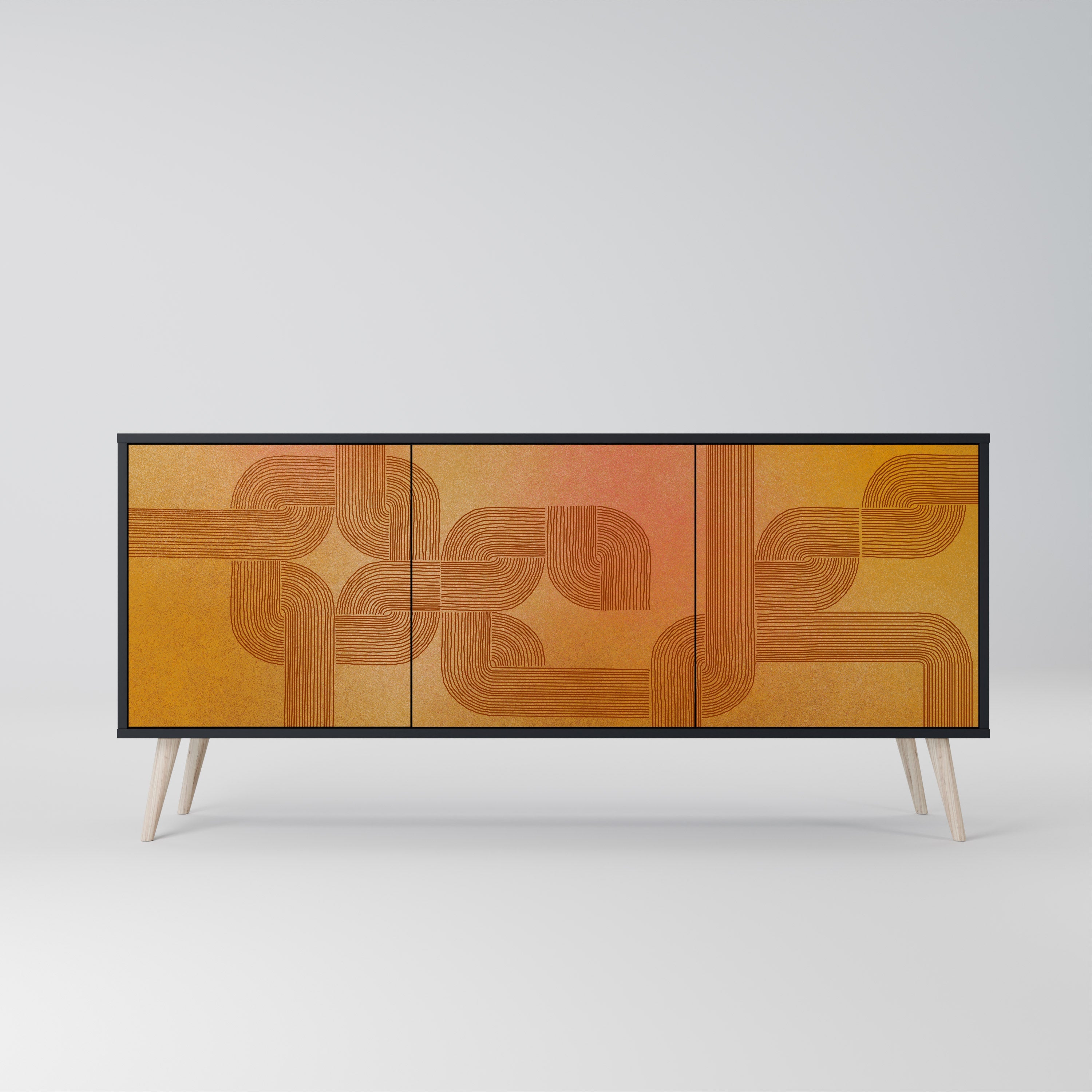 STRENGTHENING RELATION 3-türiges Sideboard in Schwarz
