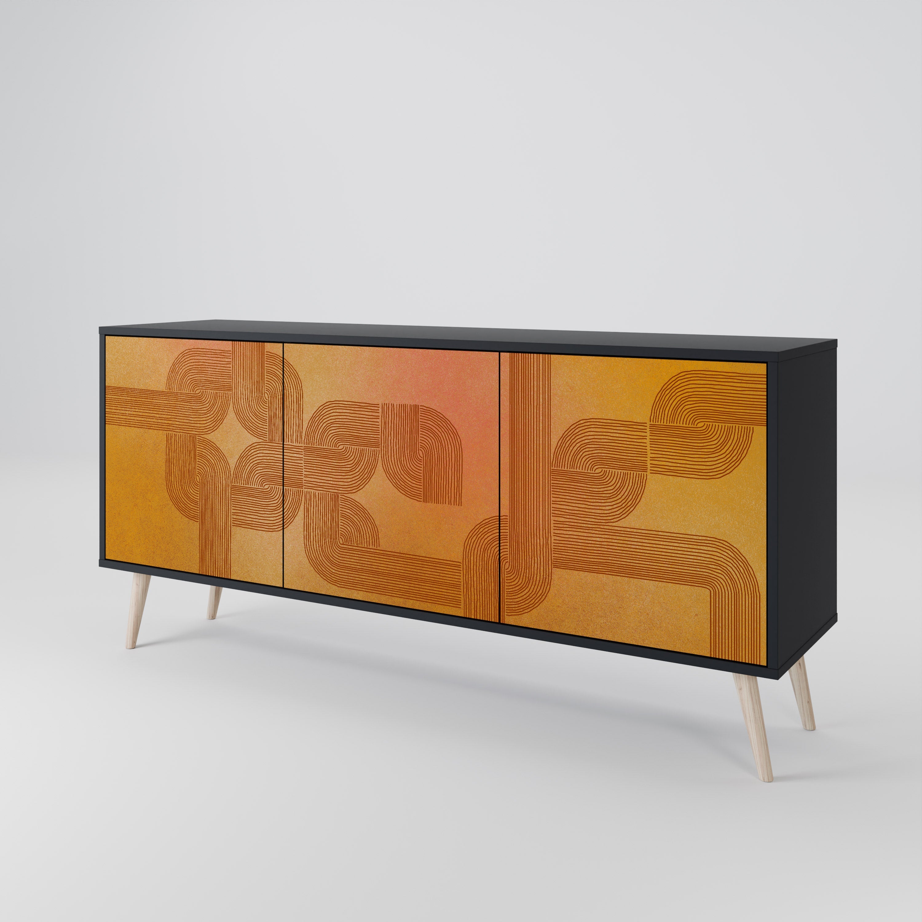STRENGTHENING RELATION 3-türiges Sideboard in Schwarz