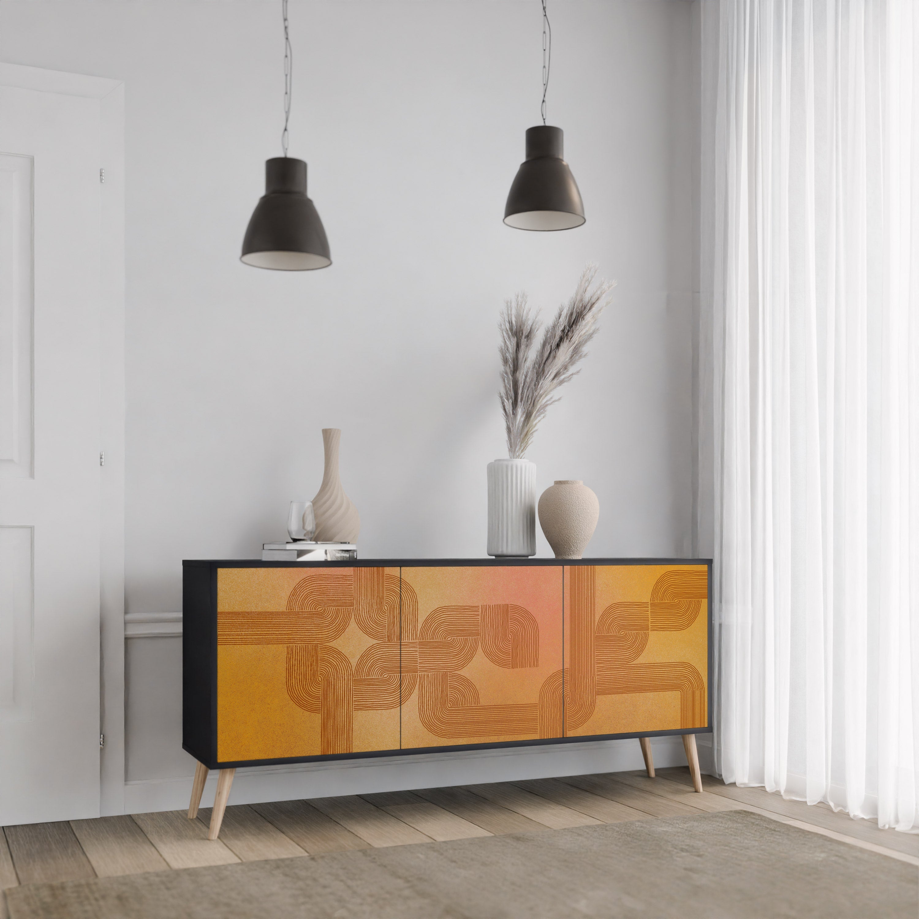 STRENGTHENING RELATION 3-türiges Sideboard in Schwarz