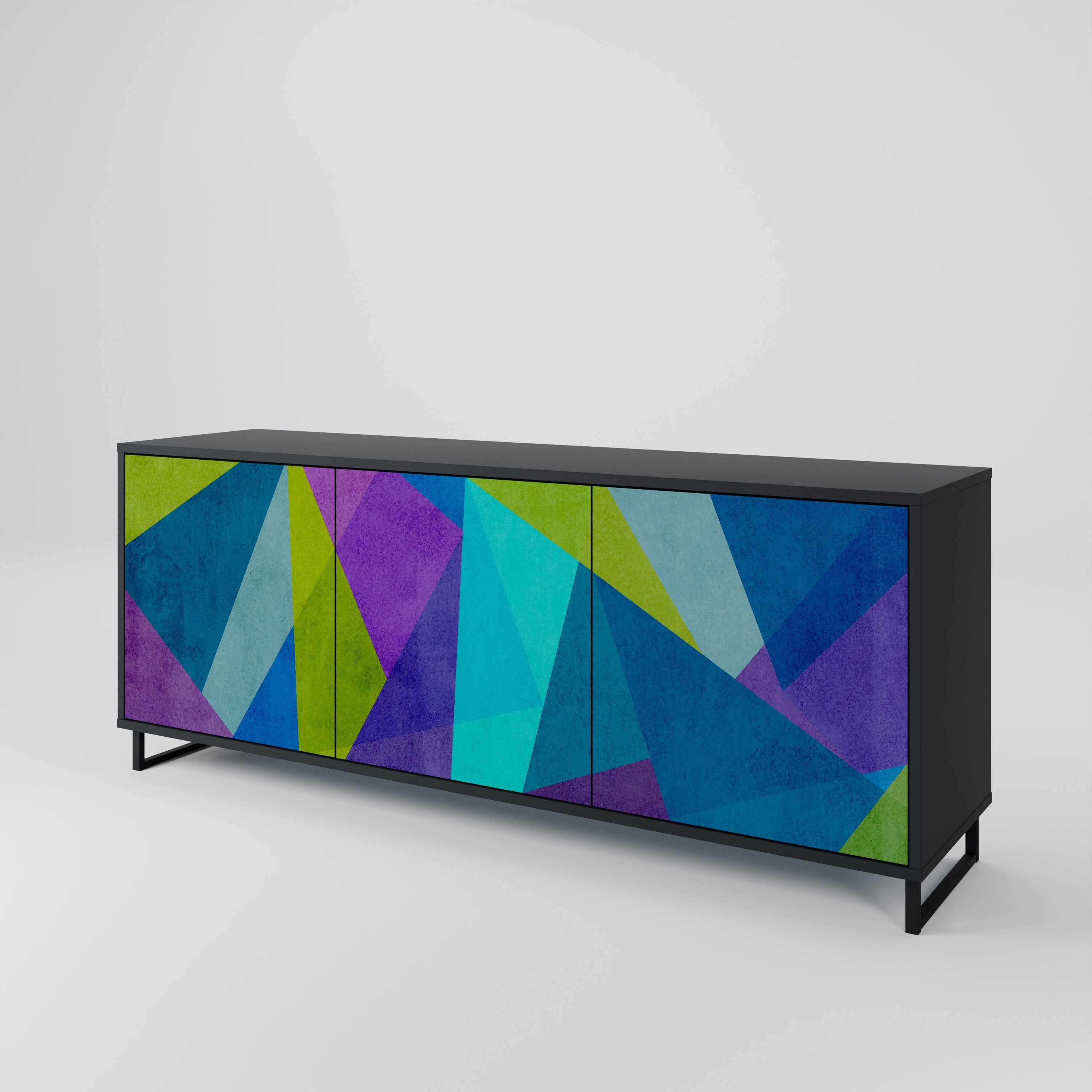 COLD SHOWCASE 3-türiges Sideboard in Schwarz